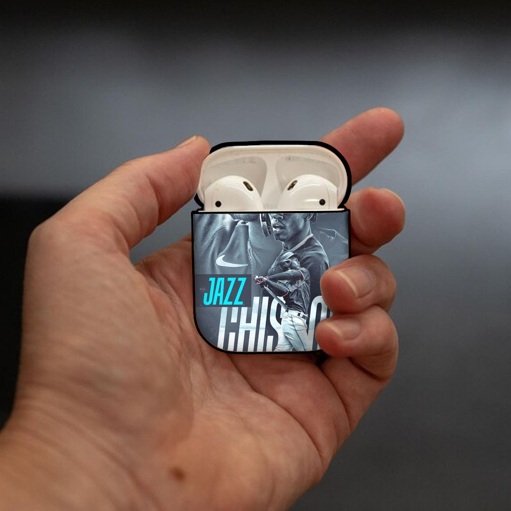 Jazz Chisholm Jr. 45 AirPods 2 Case Hard Shell Black, Flexible PC Material, Precise Cutouts, Full Protection, Anti-Fingerprint, Washable, Includes Keychain – Durable & Slim Design