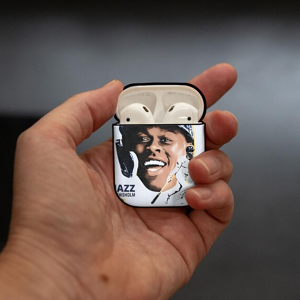 Jazz Chisholm Jr. 52 AirPods 2 Case Hard Shell Black, Flexible PC Material, Precise Cutouts, Full Protection, Anti-Fingerprint, Washable, Includes Keychain – Durable & Slim Design