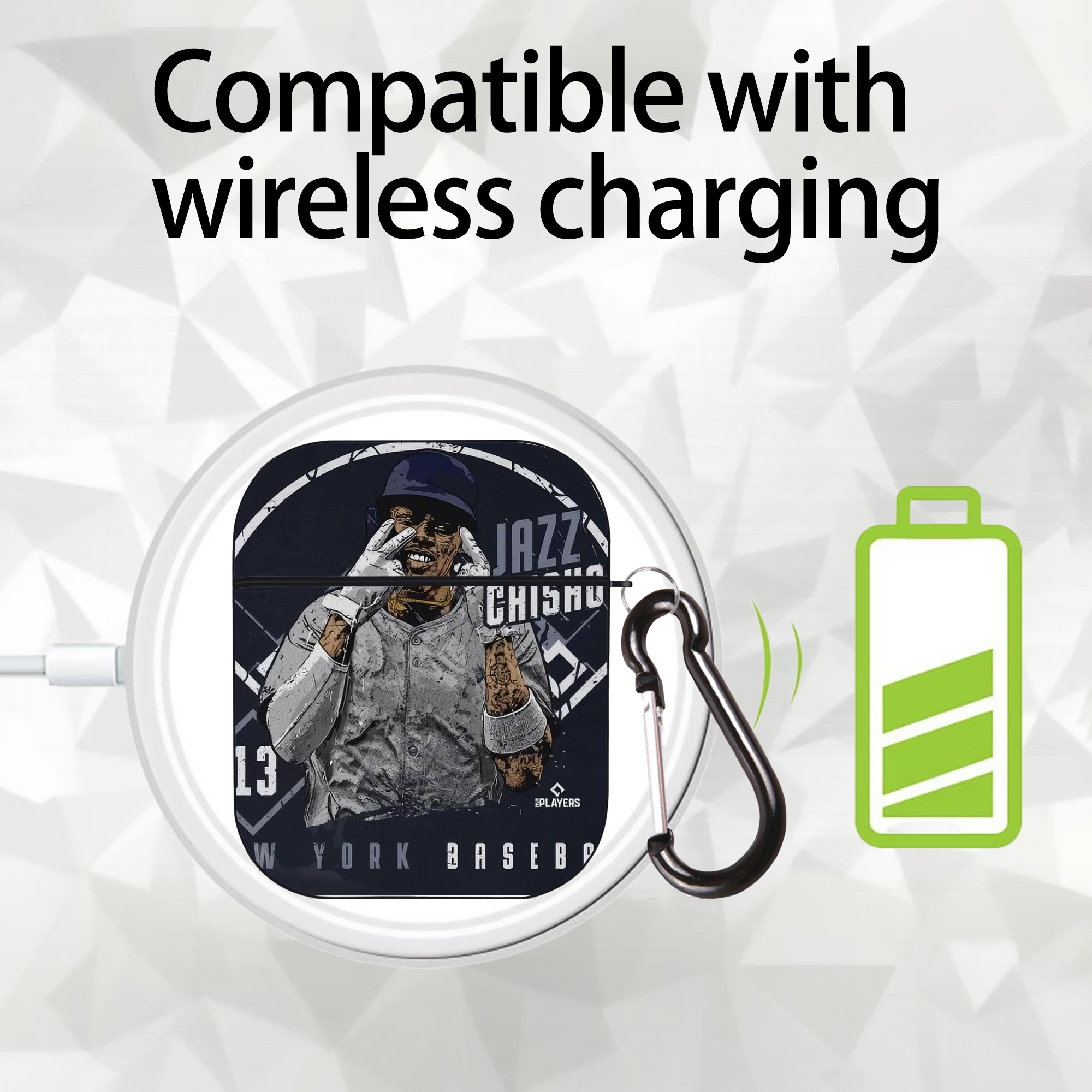 Jazz Chisholm Jr. 65 AirPods 2 Case Hard Shell Black, Flexible PC Material, Precise Cutouts, Full Protection, Anti-Fingerprint, Washable, Includes Keychain – Durable & Slim Design