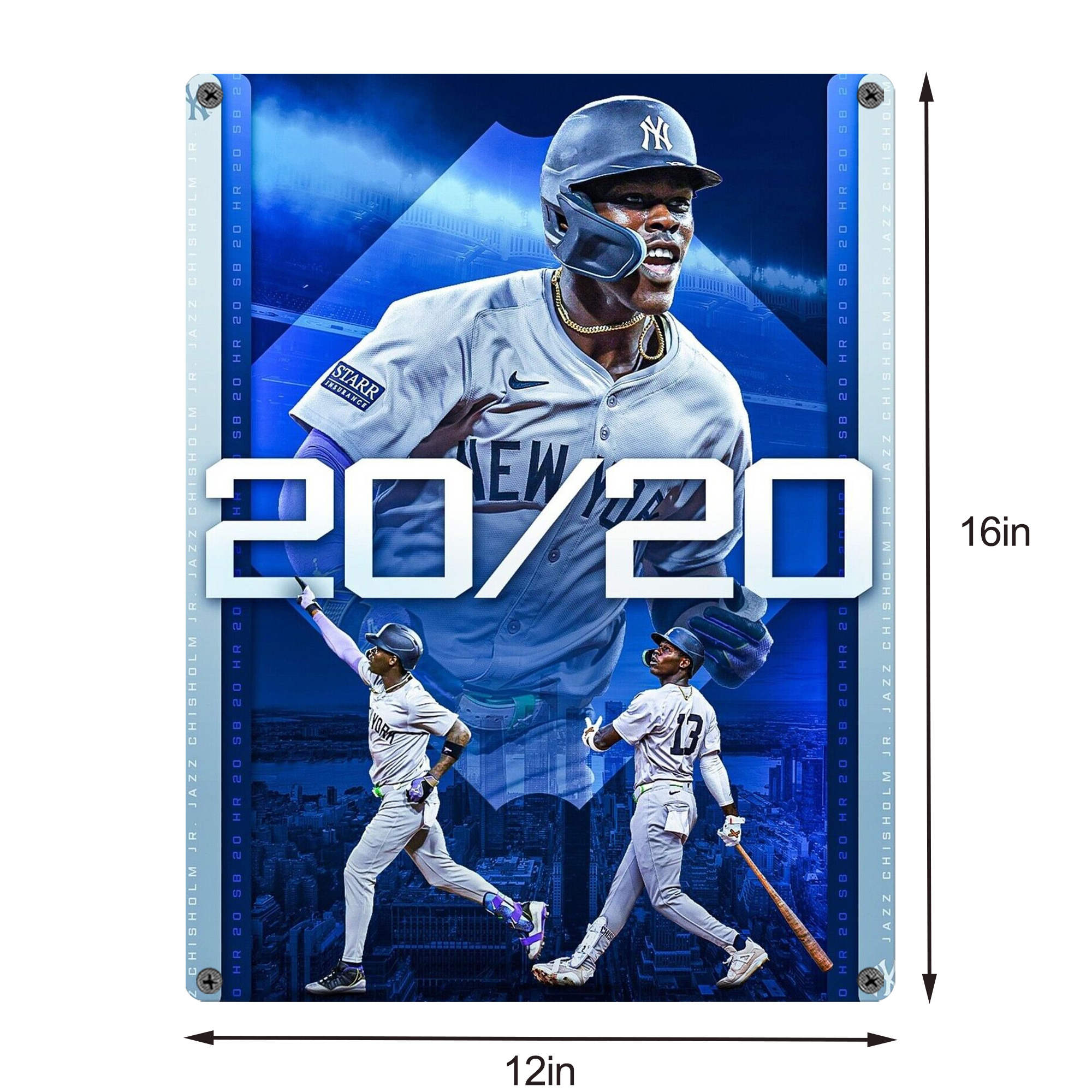 Jazz Chisholm Jr. 34 Vintage Metal Tin Sign 12x16inch – Retro Wall Art Decor For Home, Bar, Kitchen, Bedroom, Office – Durable Iron Sheet Poster, Easy To Hang, Full-Color Printing