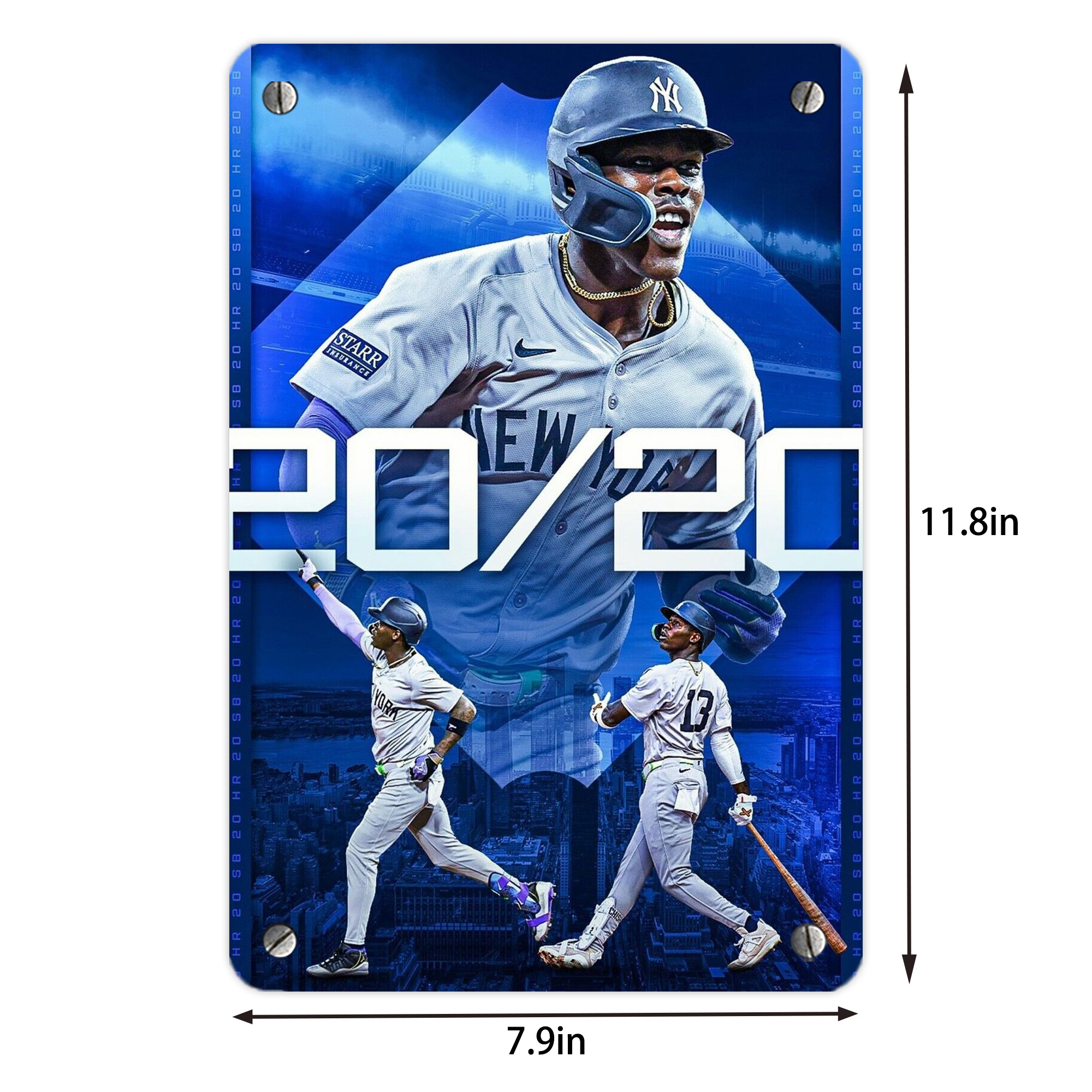 Jazz Chisholm Jr. 34 Metal Tin Sign 8x12inch - High-Quality Full-Print Decorative Wall Art, Durable Rust-Resistant Metal Plaque For Living Room, Bedroom, Kitchen, Office, Bar Décor