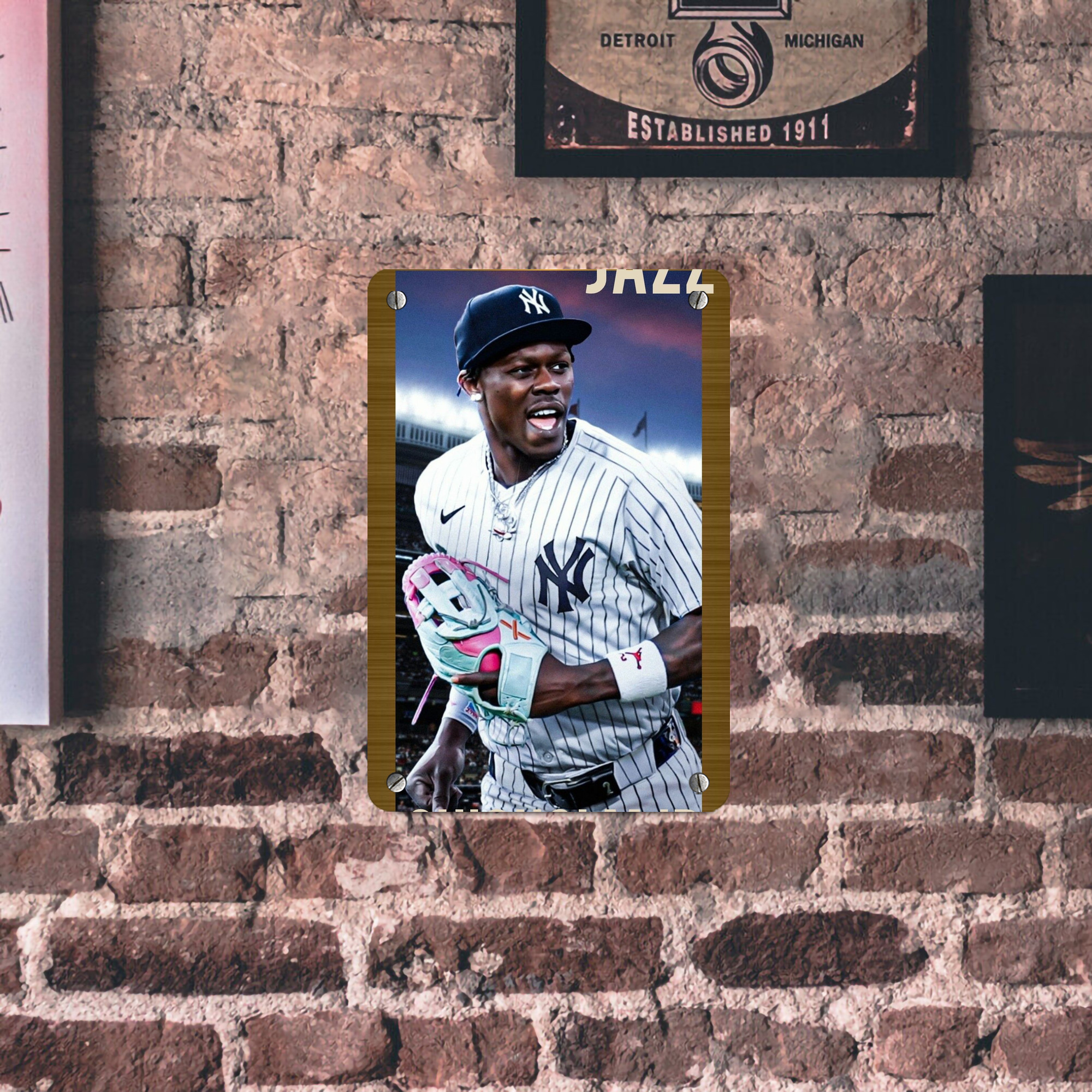 Jazz Chisholm Jr. 44 Metal Tin Sign 8x12inch - High-Quality Full-Print Decorative Wall Art, Durable Rust-Resistant Metal Plaque For Living Room, Bedroom, Kitchen, Office, Bar Décor