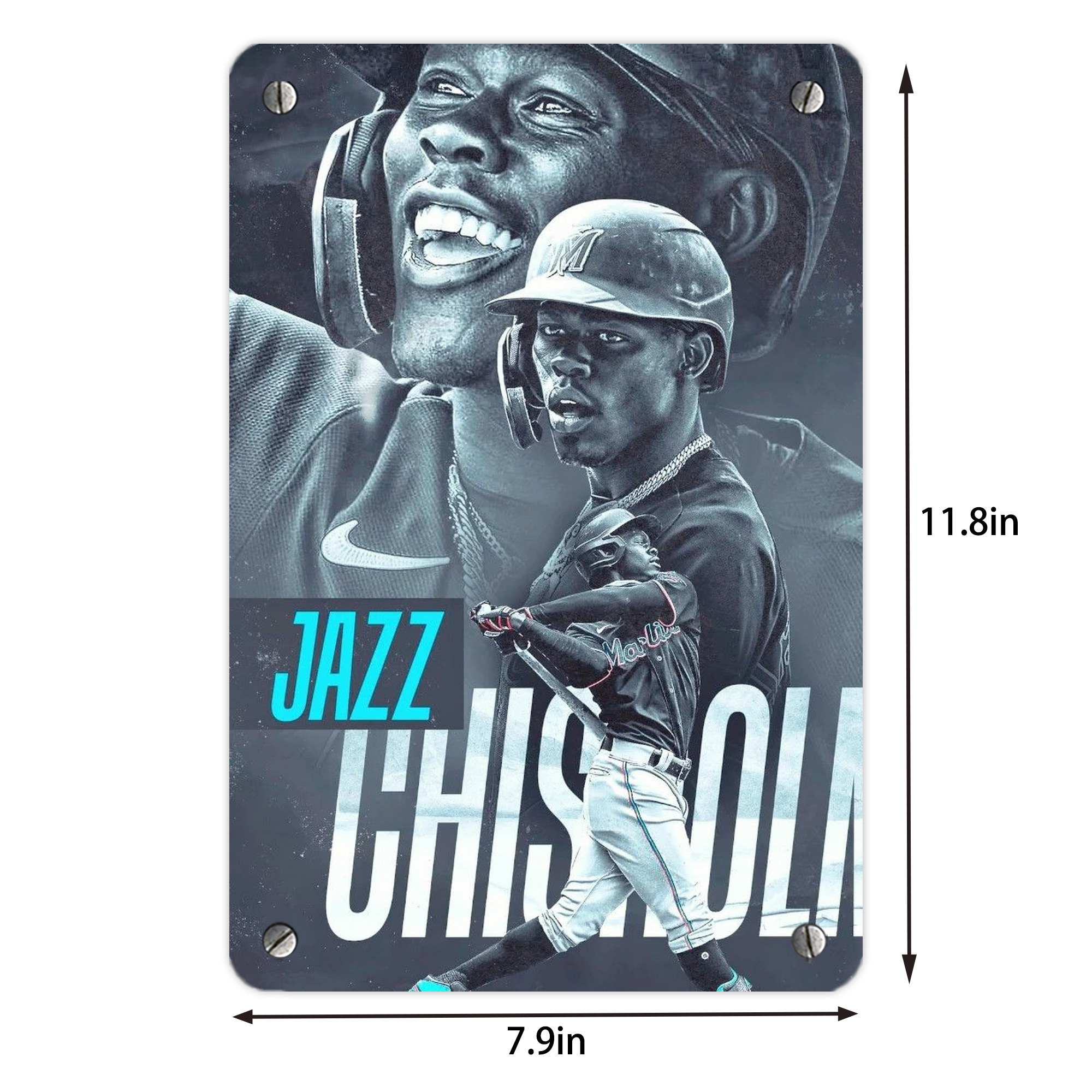 Jazz Chisholm Jr. 45 Metal Tin Sign 8x12inch - High-Quality Full-Print Decorative Wall Art, Durable Rust-Resistant Metal Plaque For Living Room, Bedroom, Kitchen, Office, Bar Décor