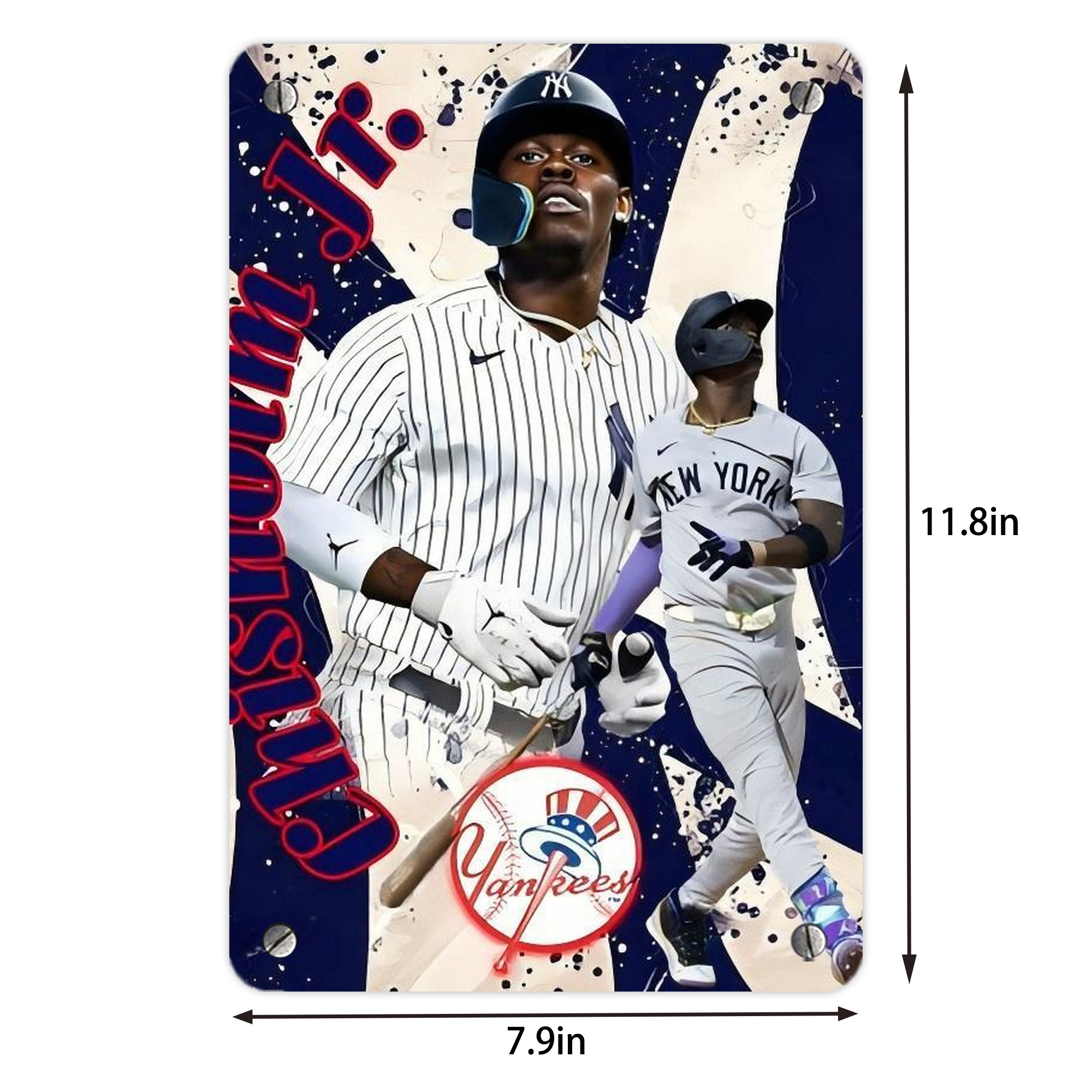 Jazz Chisholm Jr. 48 Metal Tin Sign 8x12inch - High-Quality Full-Print Decorative Wall Art, Durable Rust-Resistant Metal Plaque For Living Room, Bedroom, Kitchen, Office, Bar Décor