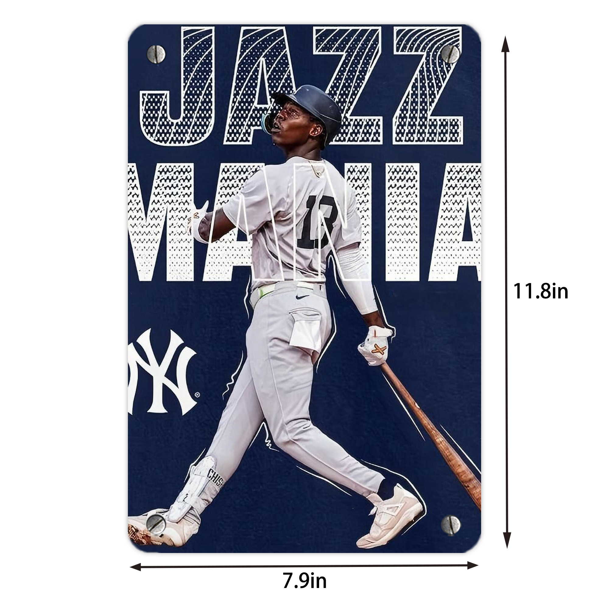 Jazz Chisholm Jr. 51 Metal Tin Sign 8x12inch - High-Quality Full-Print Decorative Wall Art, Durable Rust-Resistant Metal Plaque For Living Room, Bedroom, Kitchen, Office, Bar Décor