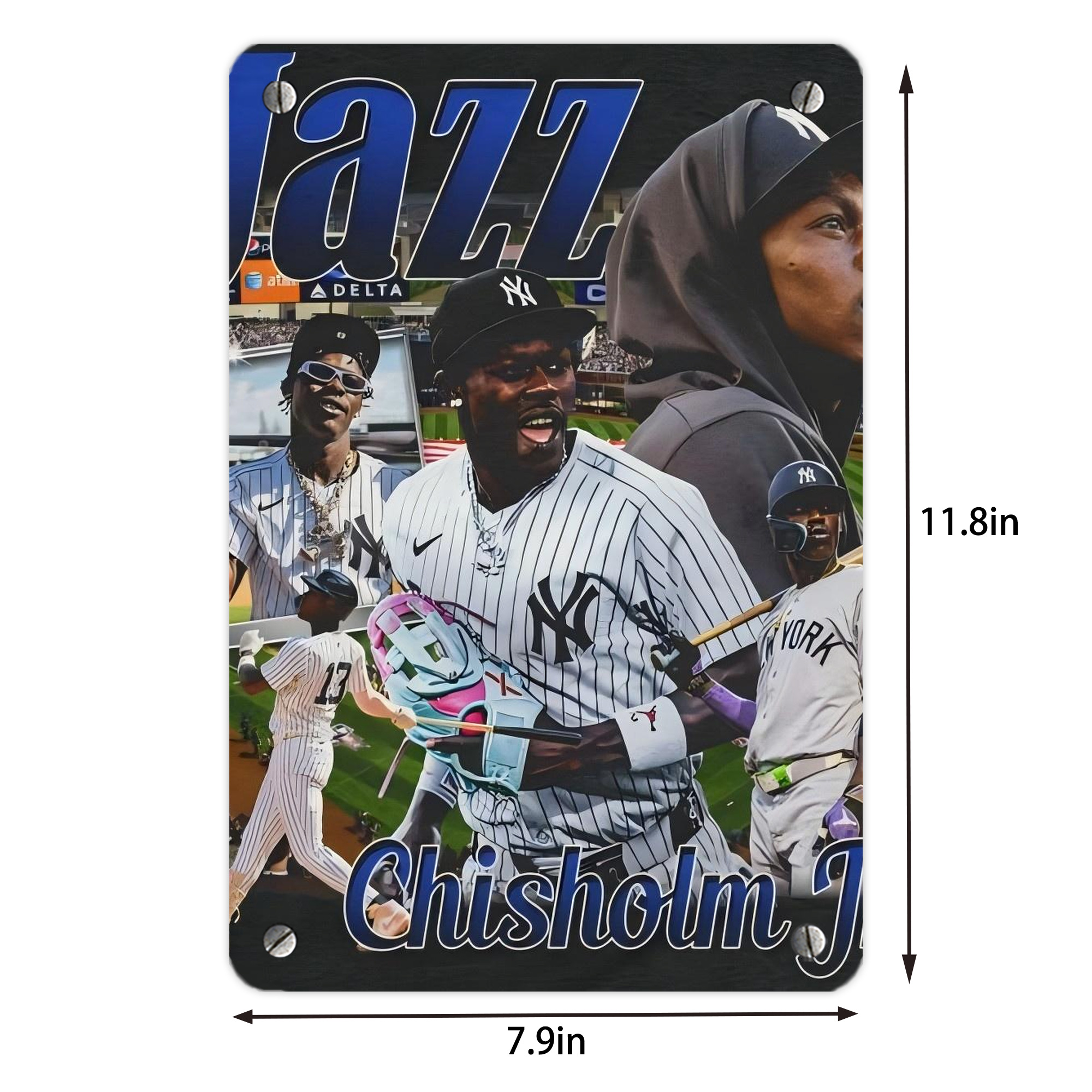 Jazz Chisholm Jr. 55 Metal Tin Sign 8x12inch - High-Quality Full-Print Decorative Wall Art, Durable Rust-Resistant Metal Plaque For Living Room, Bedroom, Kitchen, Office, Bar Décor
