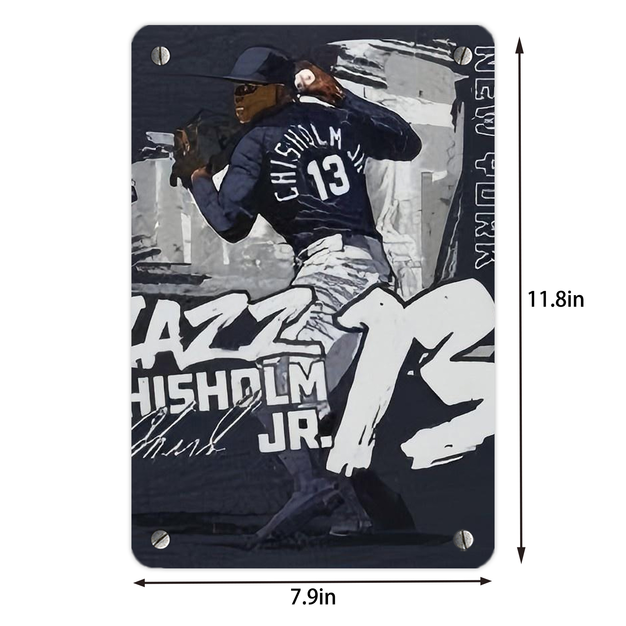 Jazz Chisholm Jr. 61 Metal Tin Sign 8x12inch - High-Quality Full-Print Decorative Wall Art, Durable Rust-Resistant Metal Plaque For Living Room, Bedroom, Kitchen, Office, Bar Décor