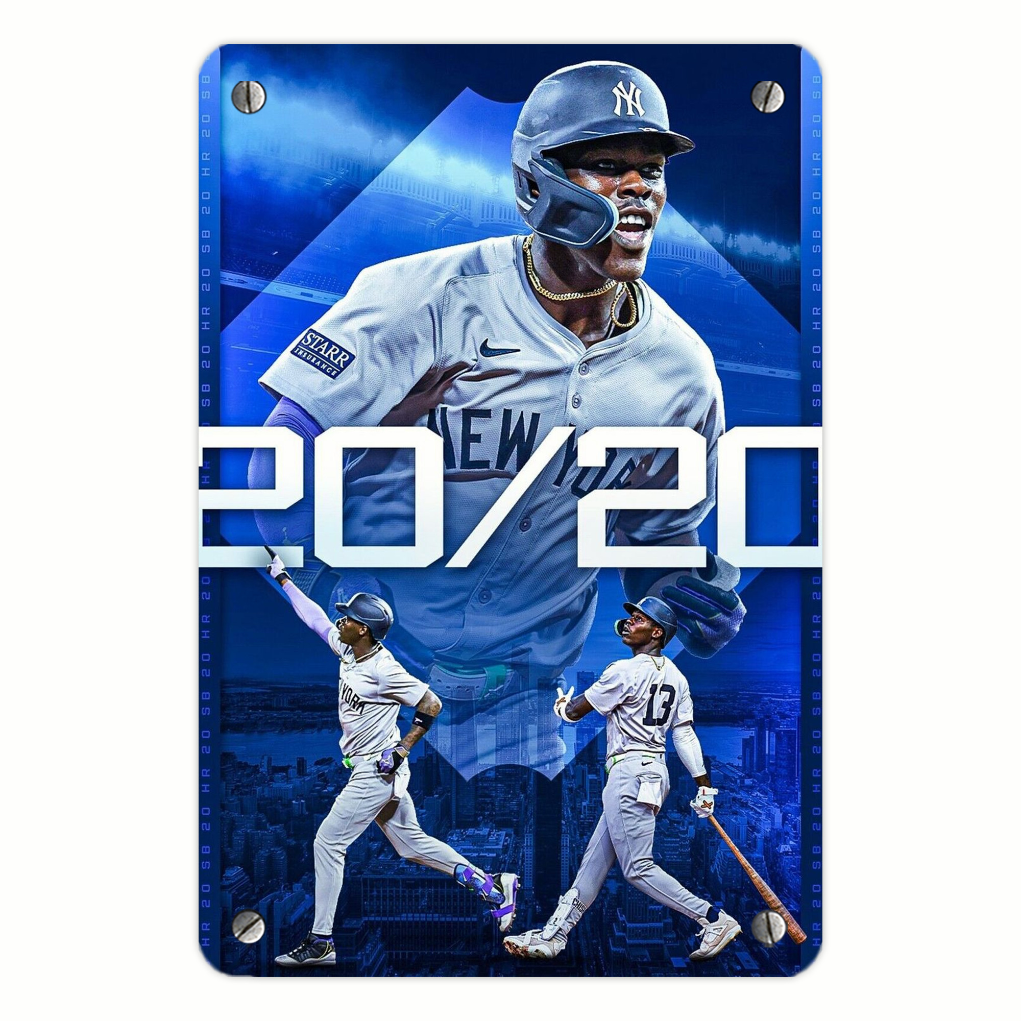 Jazz Chisholm Jr. 34 Metal Tin Sign 8x12inch - High-Quality Full-Print Decorative Wall Art, Durable Rust-Resistant Metal Plaque For Living Room, Bedroom, Kitchen, Office, Bar Décor