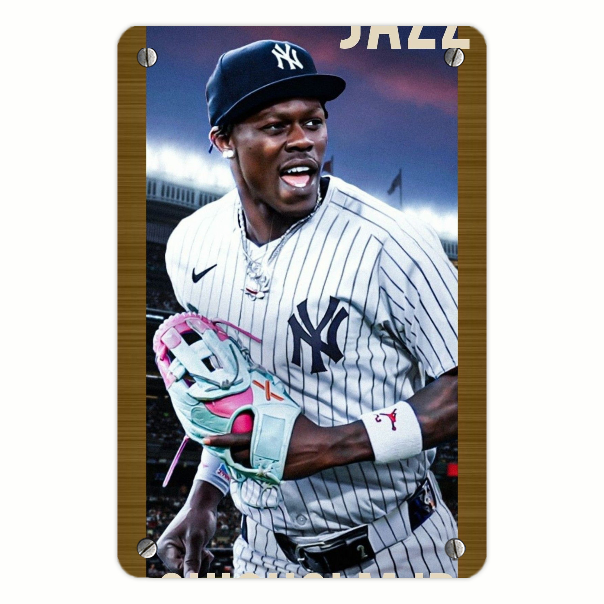 Jazz Chisholm Jr. 44 Metal Tin Sign 8x12inch - High-Quality Full-Print Decorative Wall Art, Durable Rust-Resistant Metal Plaque For Living Room, Bedroom, Kitchen, Office, Bar Décor