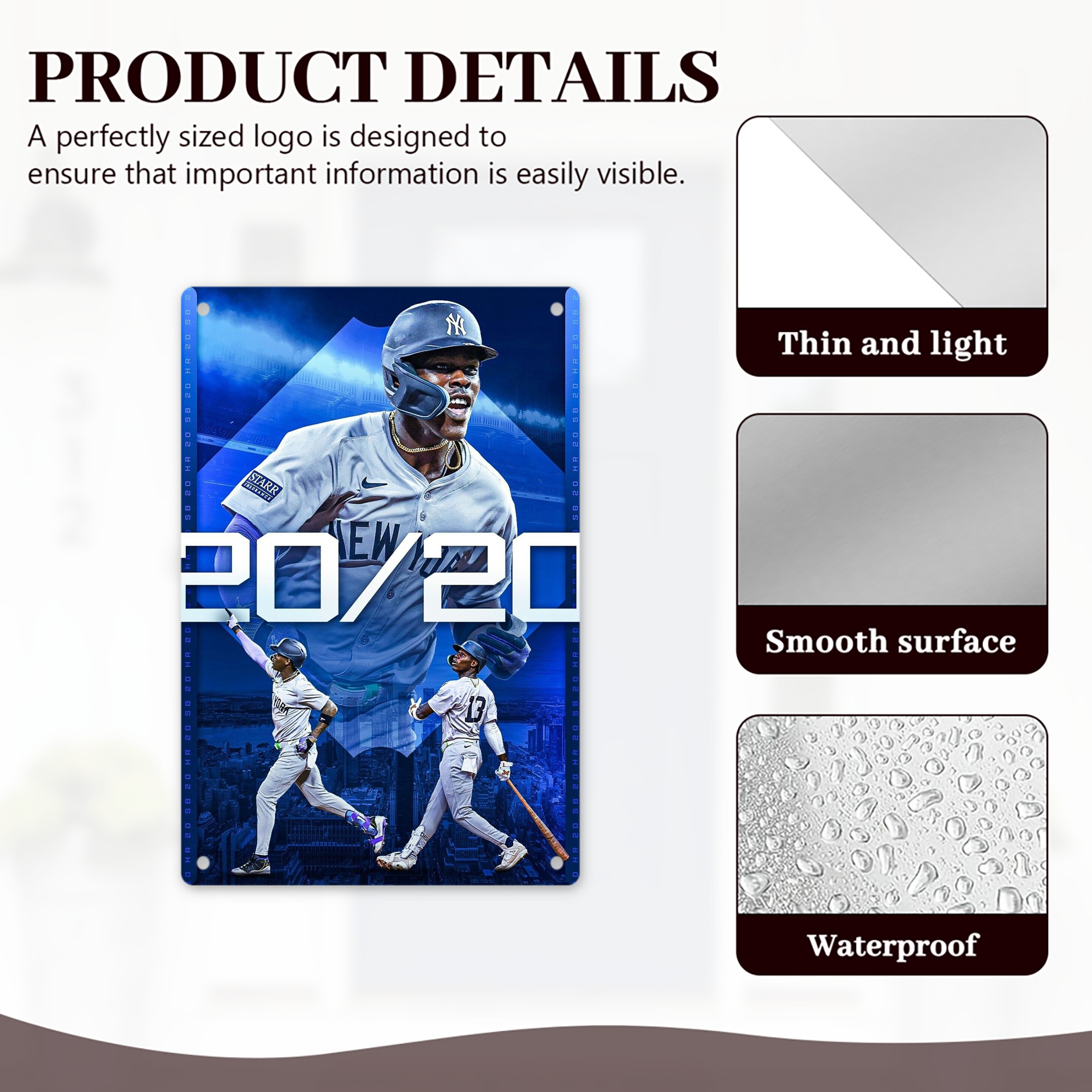 Jazz Chisholm Jr. 34 8x12inch Vertical Aluminum Sign - Durable Fade-Resistant Indoor/Outdoor Safety & Information Plaque For Office, Hotel, Restaurant, Bar, Public Spaces