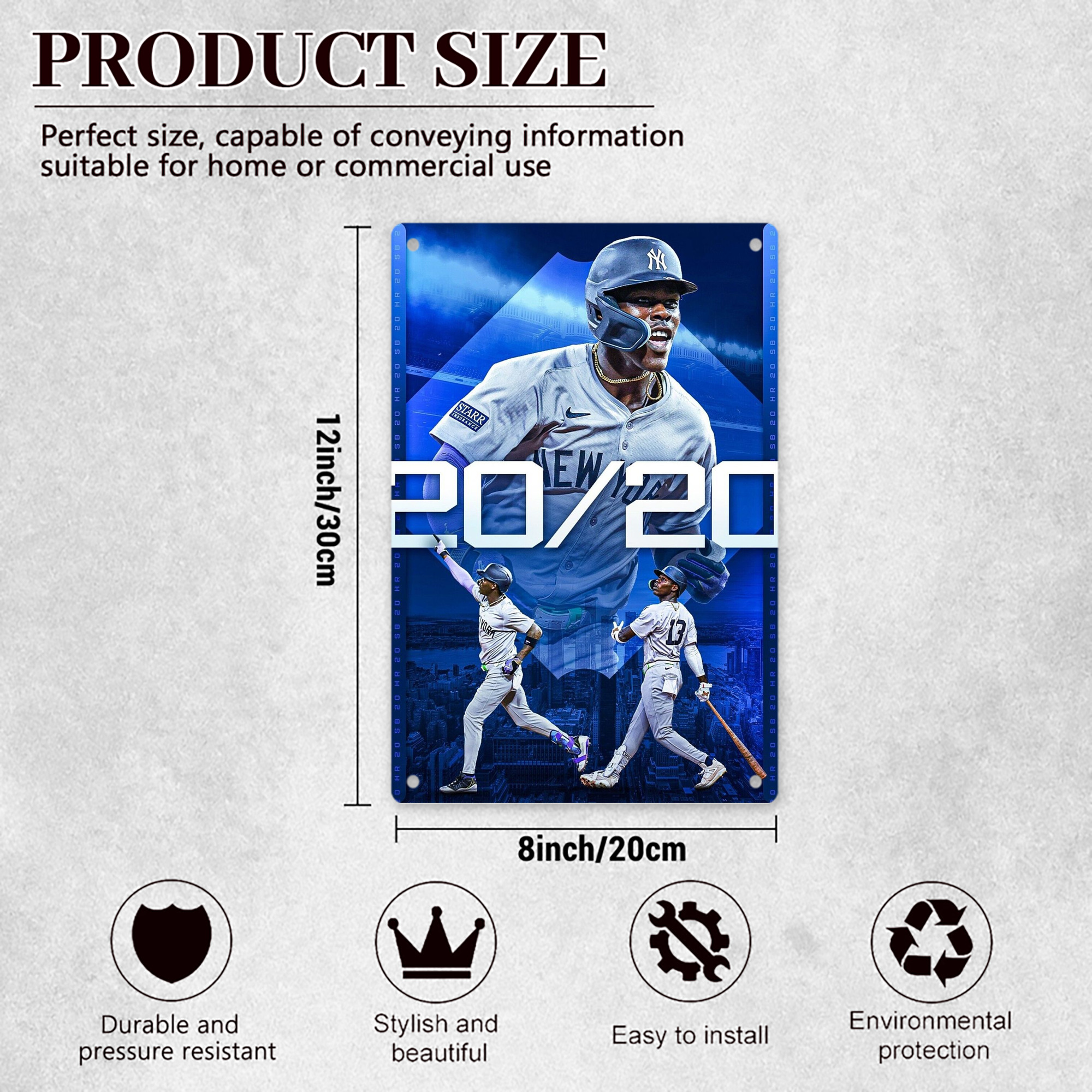 Jazz Chisholm Jr. 34 8x12inch Vertical Aluminum Sign - Durable Fade-Resistant Indoor/Outdoor Safety & Information Plaque For Office, Hotel, Restaurant, Bar, Public Spaces