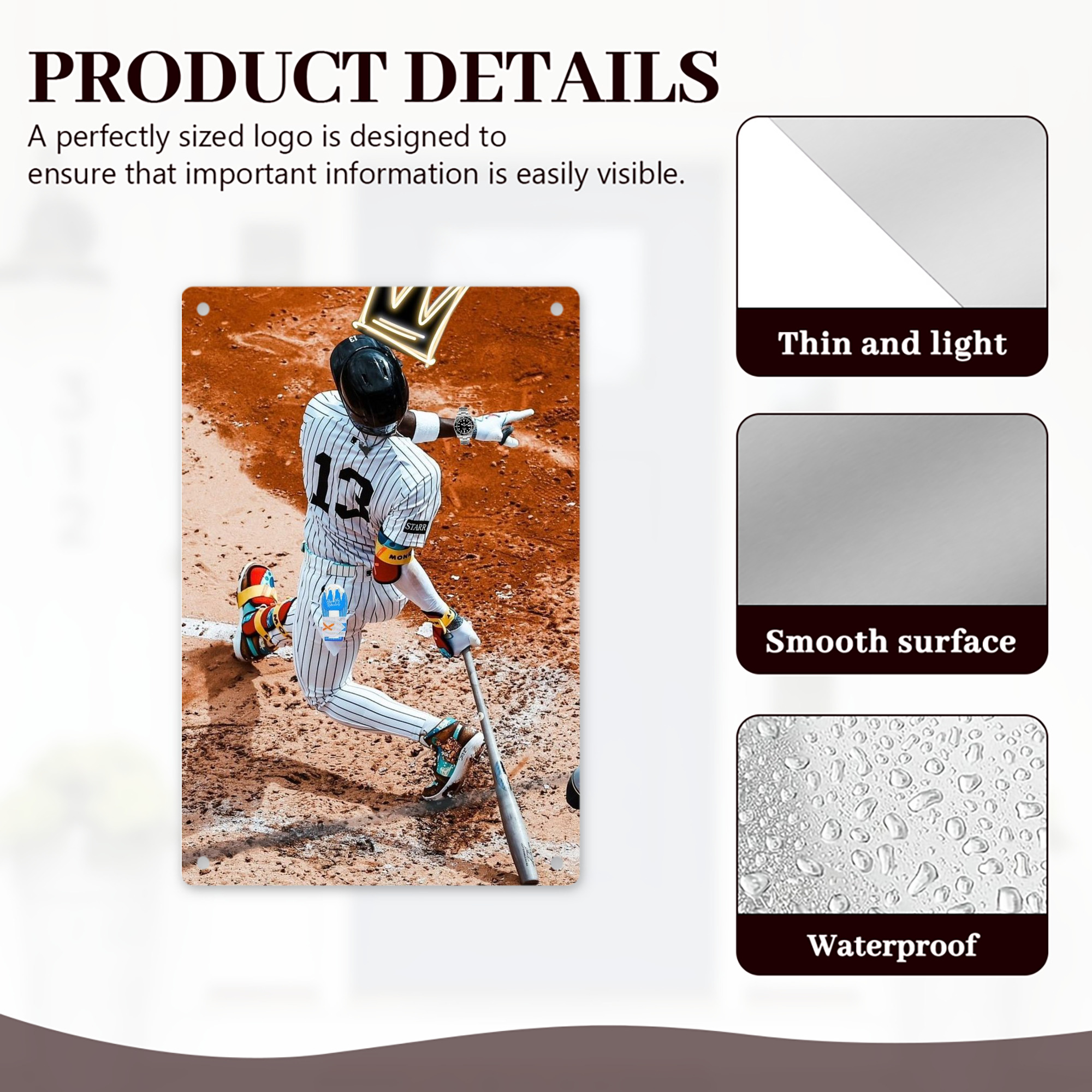 Jazz Chisholm Jr. 35 8x12inch Vertical Aluminum Sign - Durable Fade-Resistant Indoor/Outdoor Safety & Information Plaque For Office, Hotel, Restaurant, Bar, Public Spaces