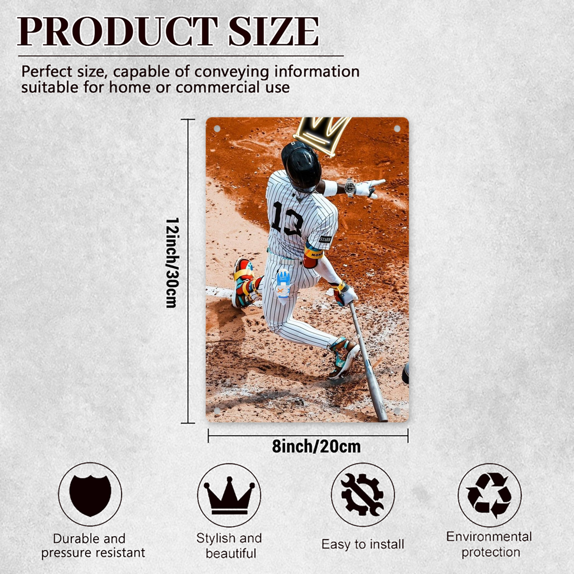 Jazz Chisholm Jr. 35 8x12inch Vertical Aluminum Sign - Durable Fade-Resistant Indoor/Outdoor Safety & Information Plaque For Office, Hotel, Restaurant, Bar, Public Spaces