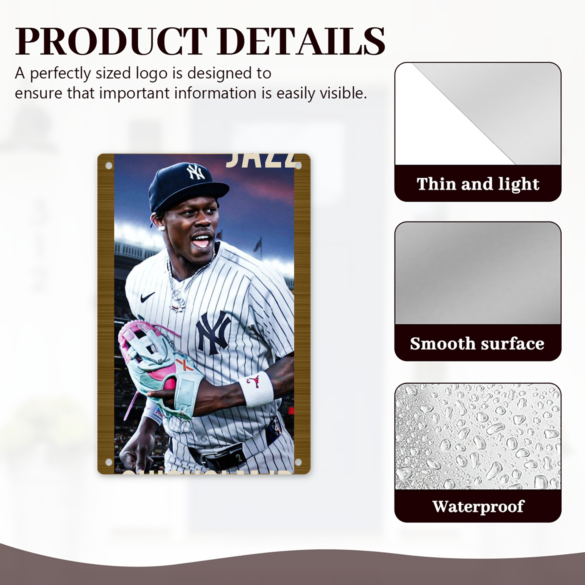 Jazz Chisholm Jr. 44 8x12inch Vertical Aluminum Sign - Durable Fade-Resistant Indoor/Outdoor Safety & Information Plaque For Office, Hotel, Restaurant, Bar, Public Spaces