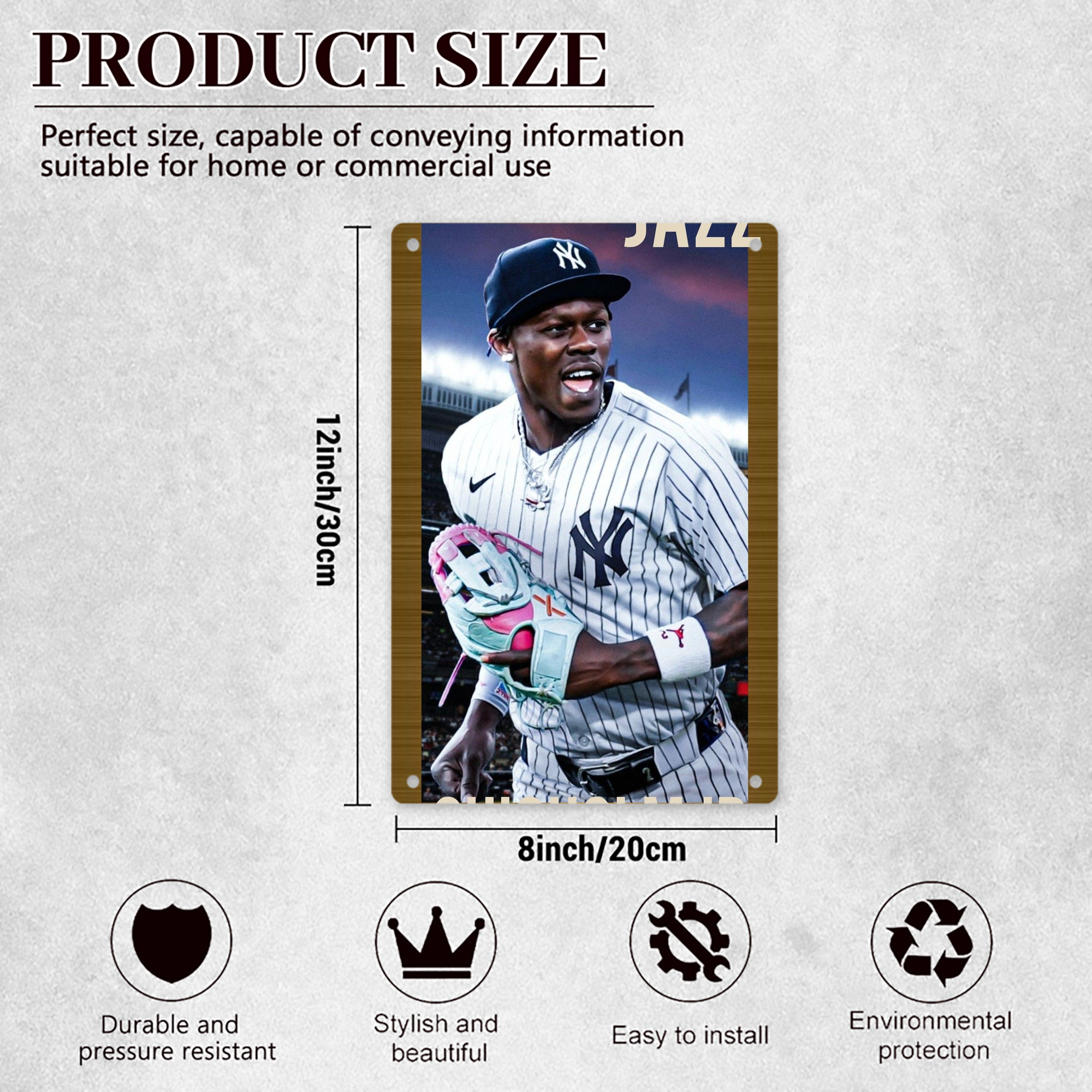 Jazz Chisholm Jr. 44 8x12inch Vertical Aluminum Sign - Durable Fade-Resistant Indoor/Outdoor Safety & Information Plaque For Office, Hotel, Restaurant, Bar, Public Spaces