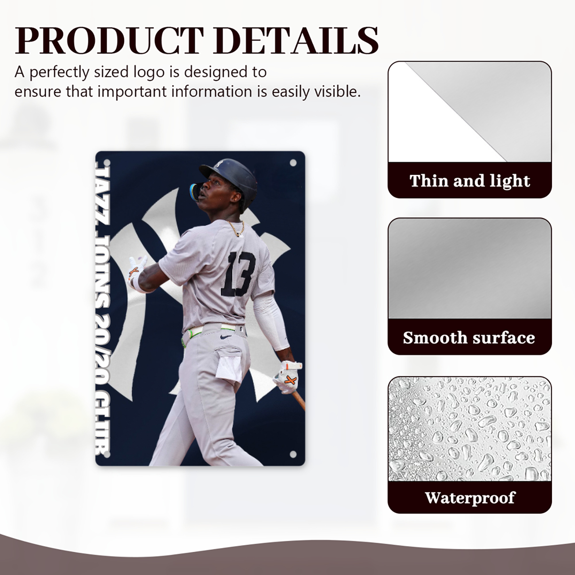 Jazz Chisholm Jr. 47 8x12inch Vertical Aluminum Sign - Durable Fade-Resistant Indoor/Outdoor Safety & Information Plaque For Office, Hotel, Restaurant, Bar, Public Spaces