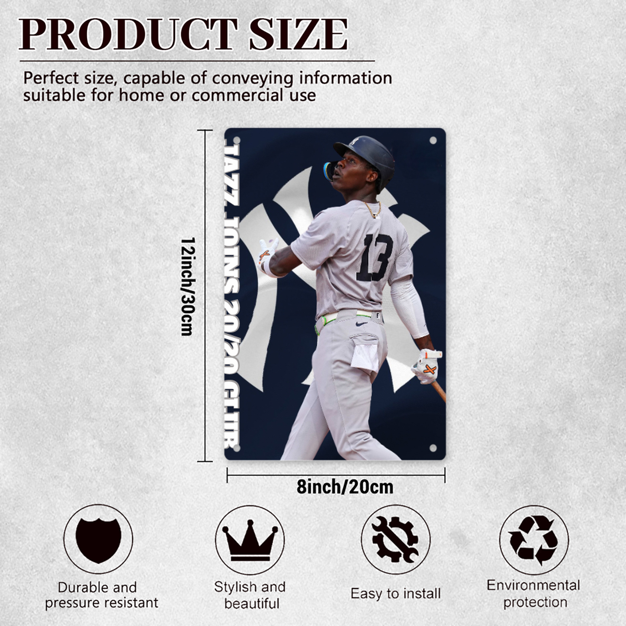 Jazz Chisholm Jr. 47 8x12inch Vertical Aluminum Sign - Durable Fade-Resistant Indoor/Outdoor Safety & Information Plaque For Office, Hotel, Restaurant, Bar, Public Spaces