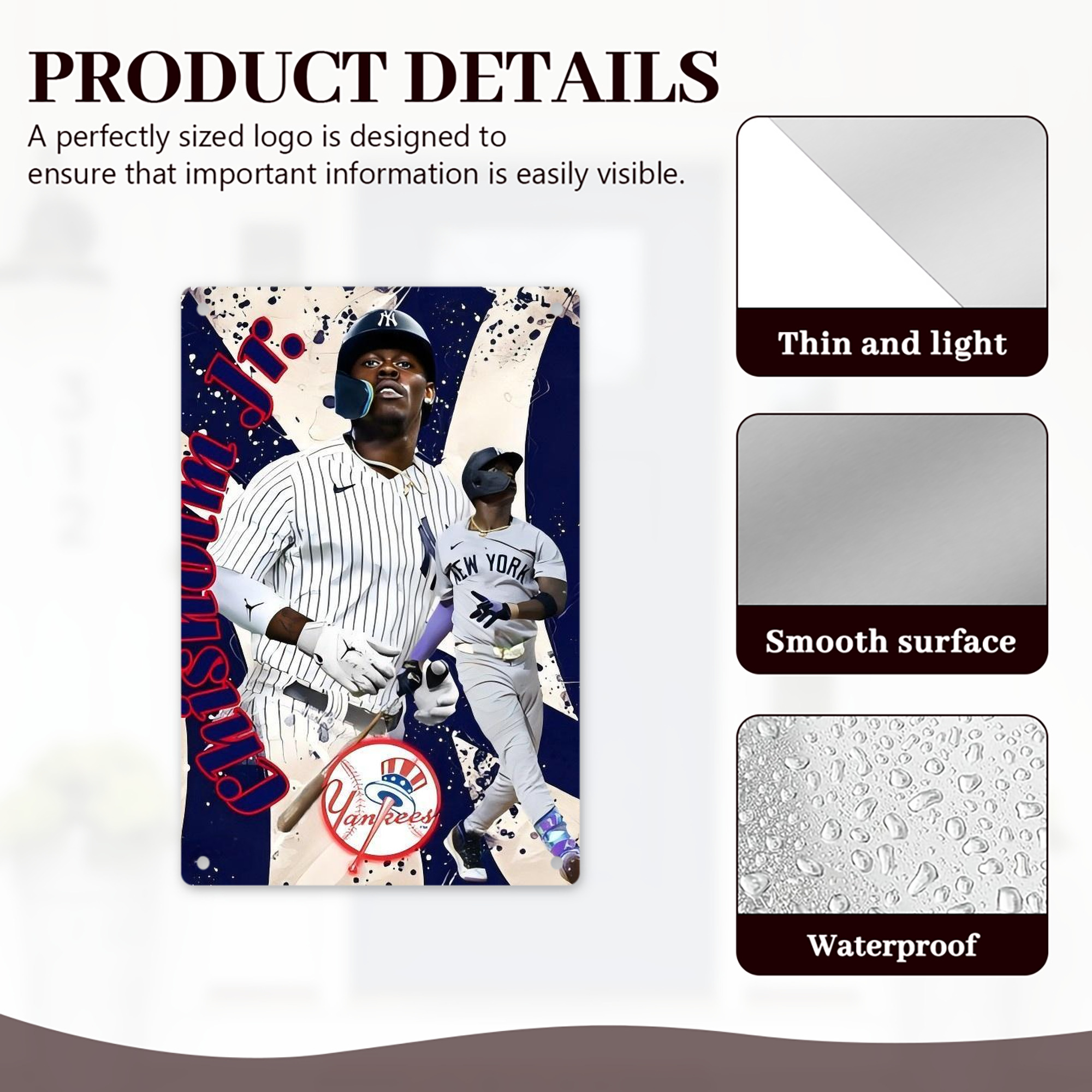 Jazz Chisholm Jr. 48 8x12inch Vertical Aluminum Sign - Durable Fade-Resistant Indoor/Outdoor Safety & Information Plaque For Office, Hotel, Restaurant, Bar, Public Spaces