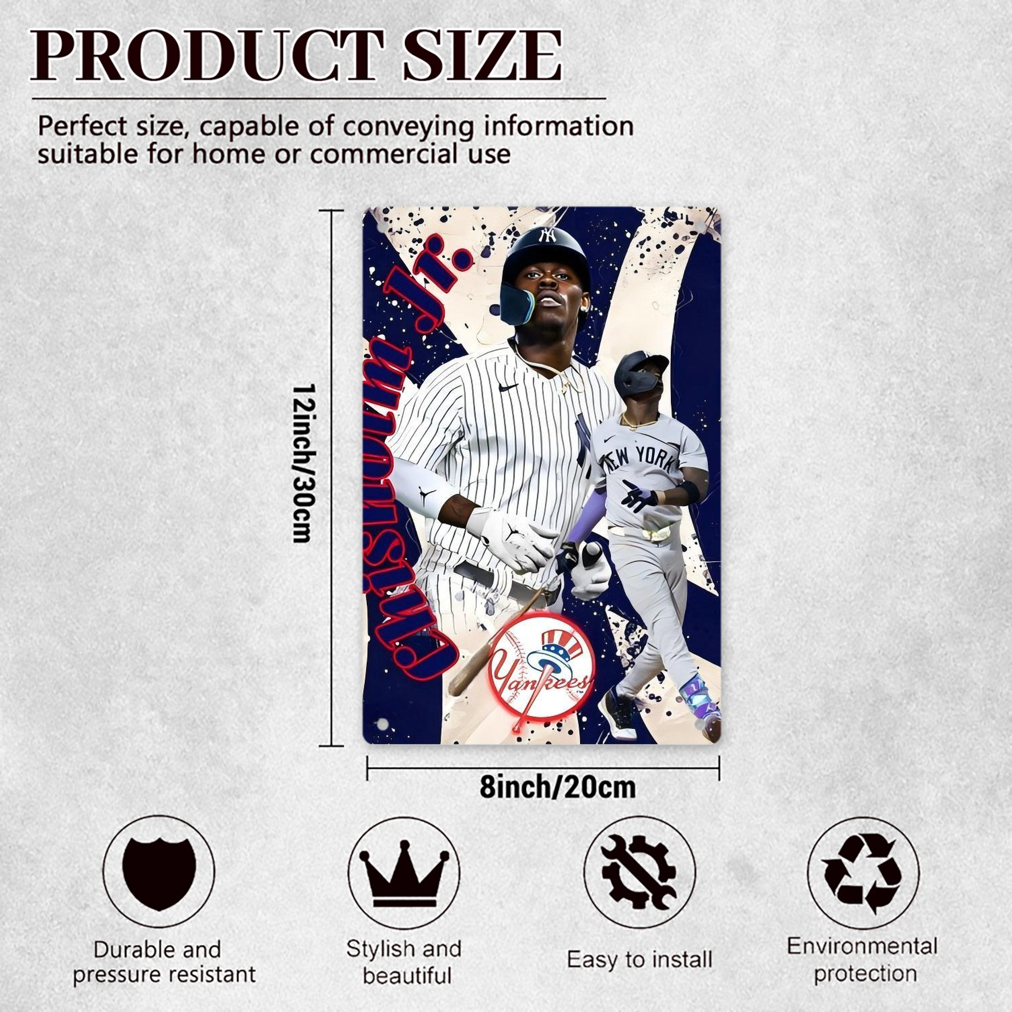 Jazz Chisholm Jr. 48 8x12inch Vertical Aluminum Sign - Durable Fade-Resistant Indoor/Outdoor Safety & Information Plaque For Office, Hotel, Restaurant, Bar, Public Spaces