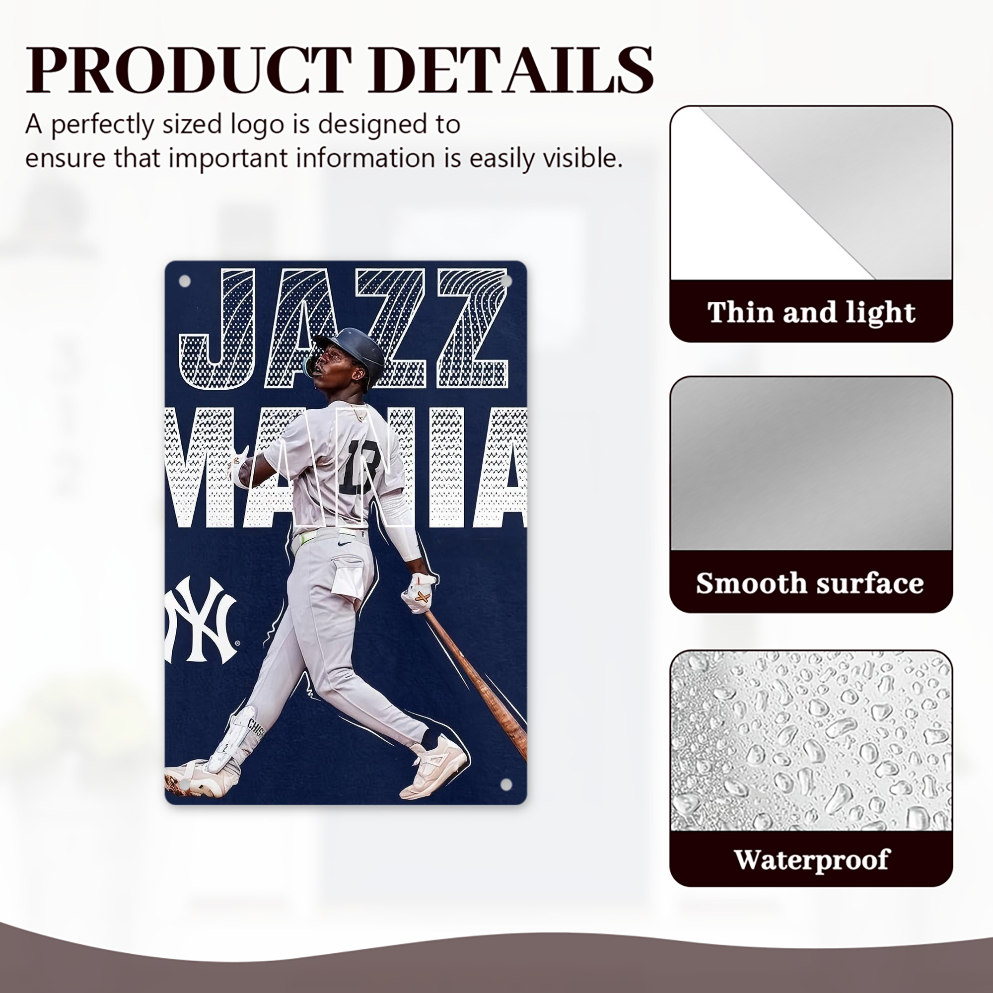 Jazz Chisholm Jr. 51 8x12inch Vertical Aluminum Sign - Durable Fade-Resistant Indoor/Outdoor Safety & Information Plaque For Office, Hotel, Restaurant, Bar, Public Spaces