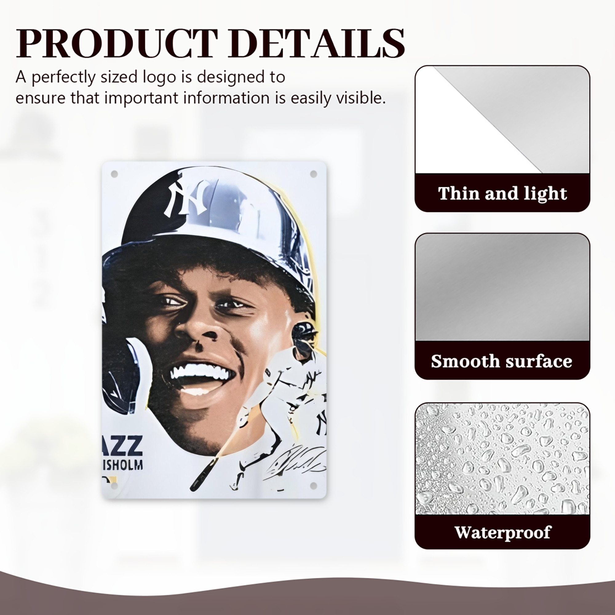 Jazz Chisholm Jr. 52 8x12inch Vertical Aluminum Sign - Durable Fade-Resistant Indoor/Outdoor Safety & Information Plaque For Office, Hotel, Restaurant, Bar, Public Spaces