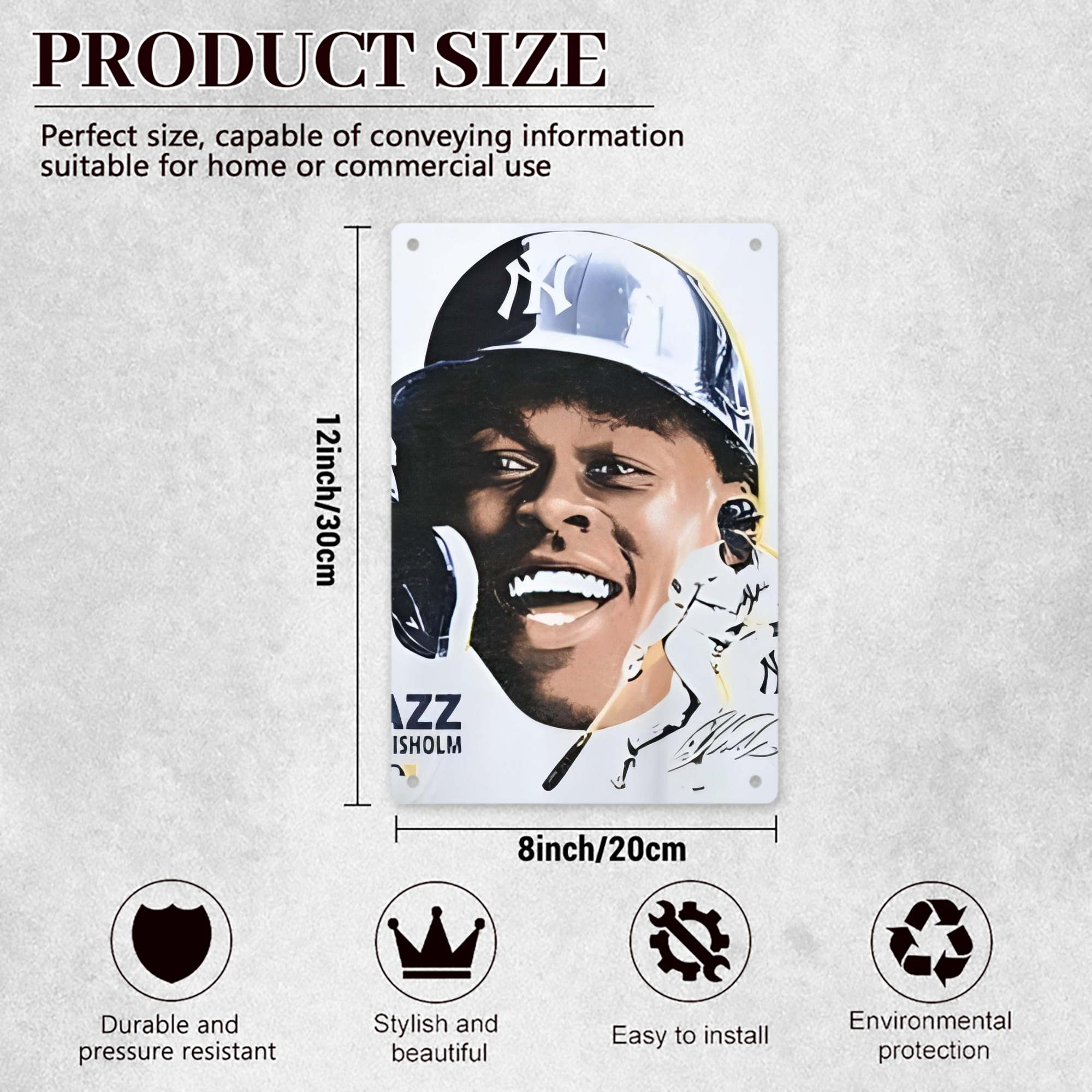 Jazz Chisholm Jr. 52 8x12inch Vertical Aluminum Sign - Durable Fade-Resistant Indoor/Outdoor Safety & Information Plaque For Office, Hotel, Restaurant, Bar, Public Spaces