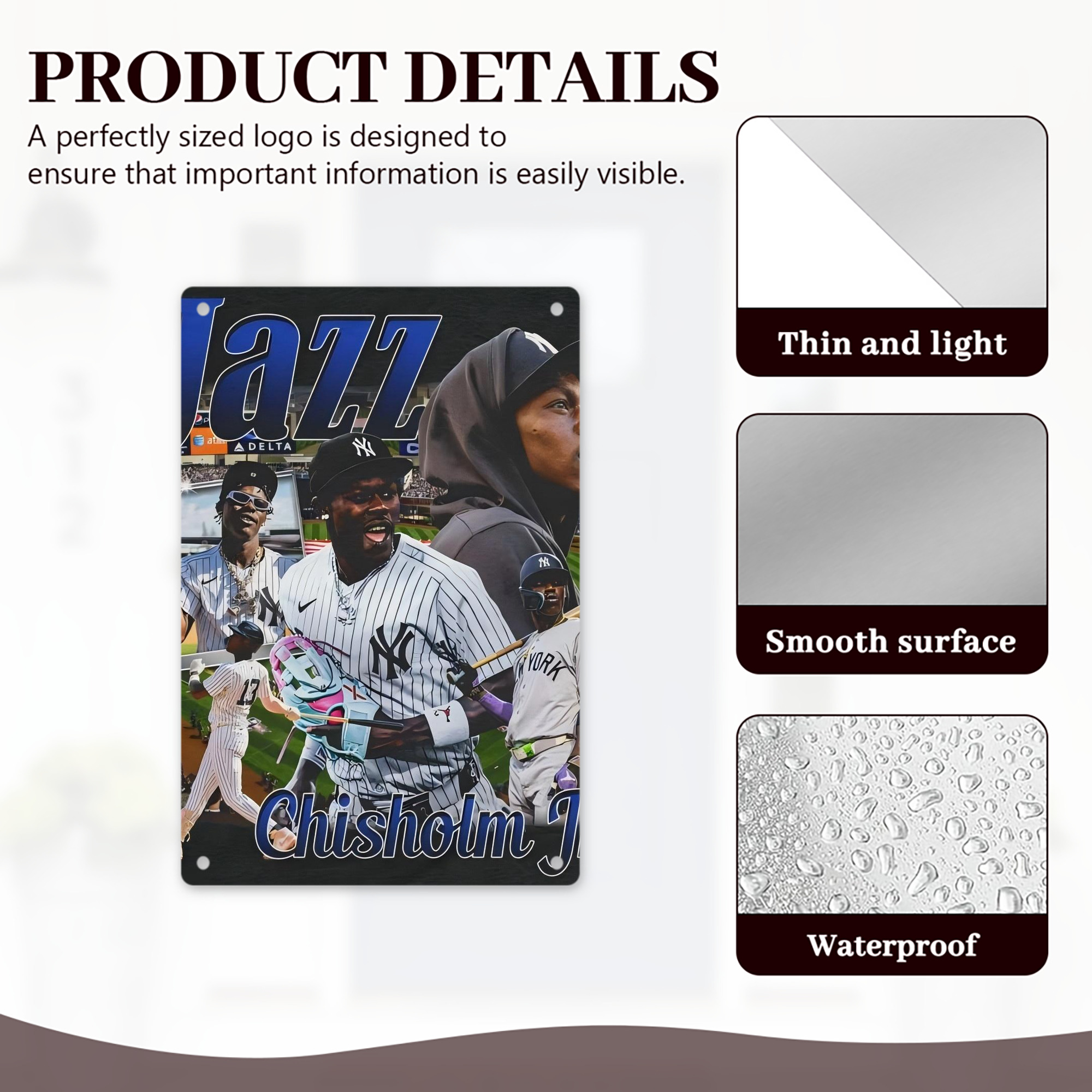 Jazz Chisholm Jr. 55 8x12inch Vertical Aluminum Sign - Durable Fade-Resistant Indoor/Outdoor Safety & Information Plaque For Office, Hotel, Restaurant, Bar, Public Spaces