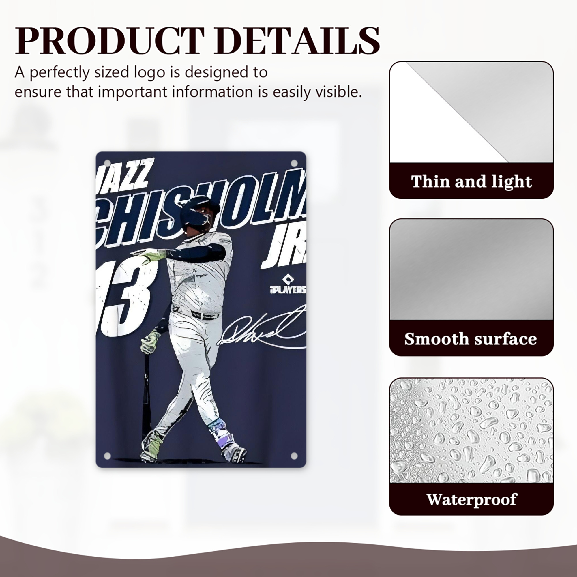 Jazz Chisholm Jr. 59 8x12inch Vertical Aluminum Sign - Durable Fade-Resistant Indoor/Outdoor Safety & Information Plaque For Office, Hotel, Restaurant, Bar, Public Spaces