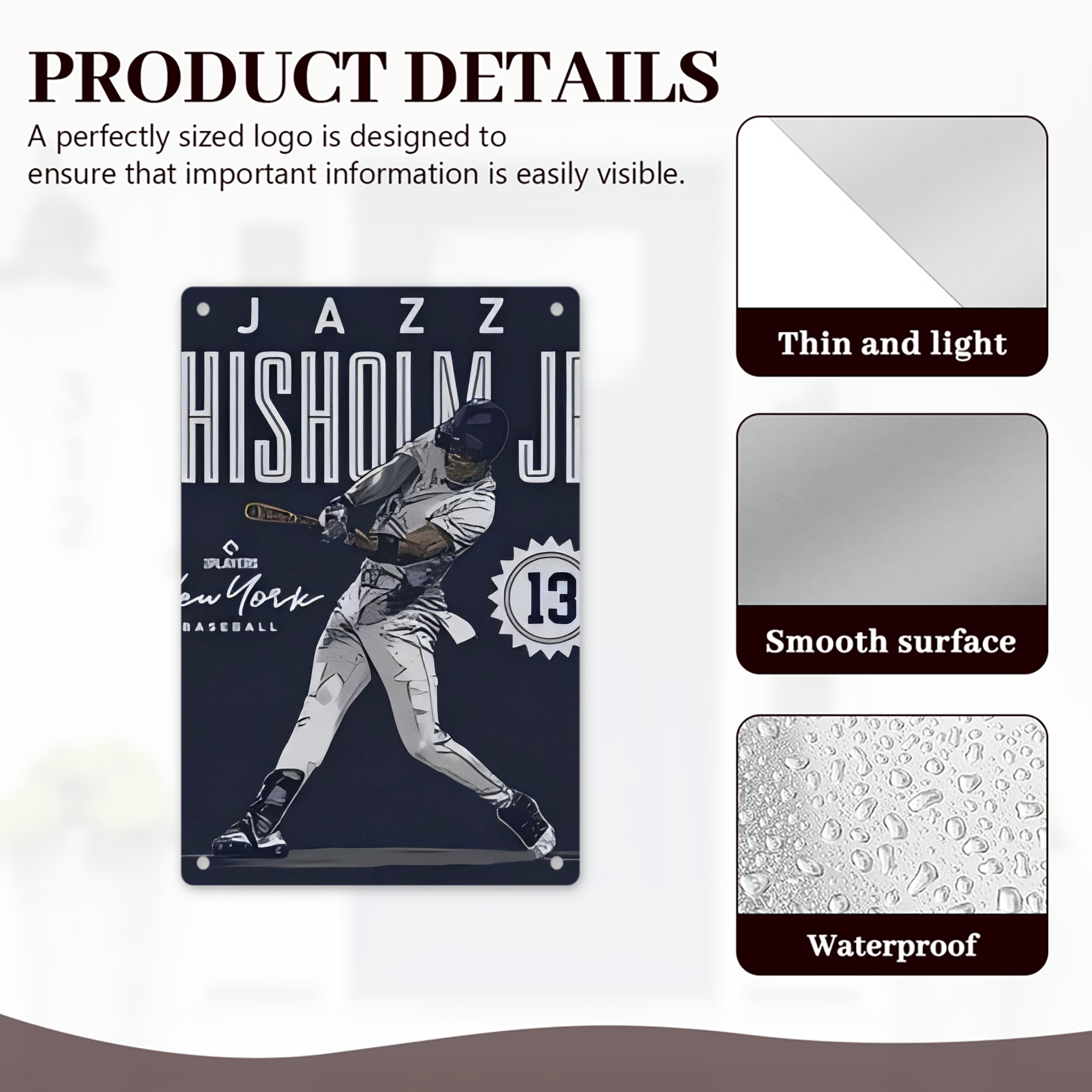 Jazz Chisholm Jr. 60 8x12inch Vertical Aluminum Sign - Durable Fade-Resistant Indoor/Outdoor Safety & Information Plaque For Office, Hotel, Restaurant, Bar, Public Spaces