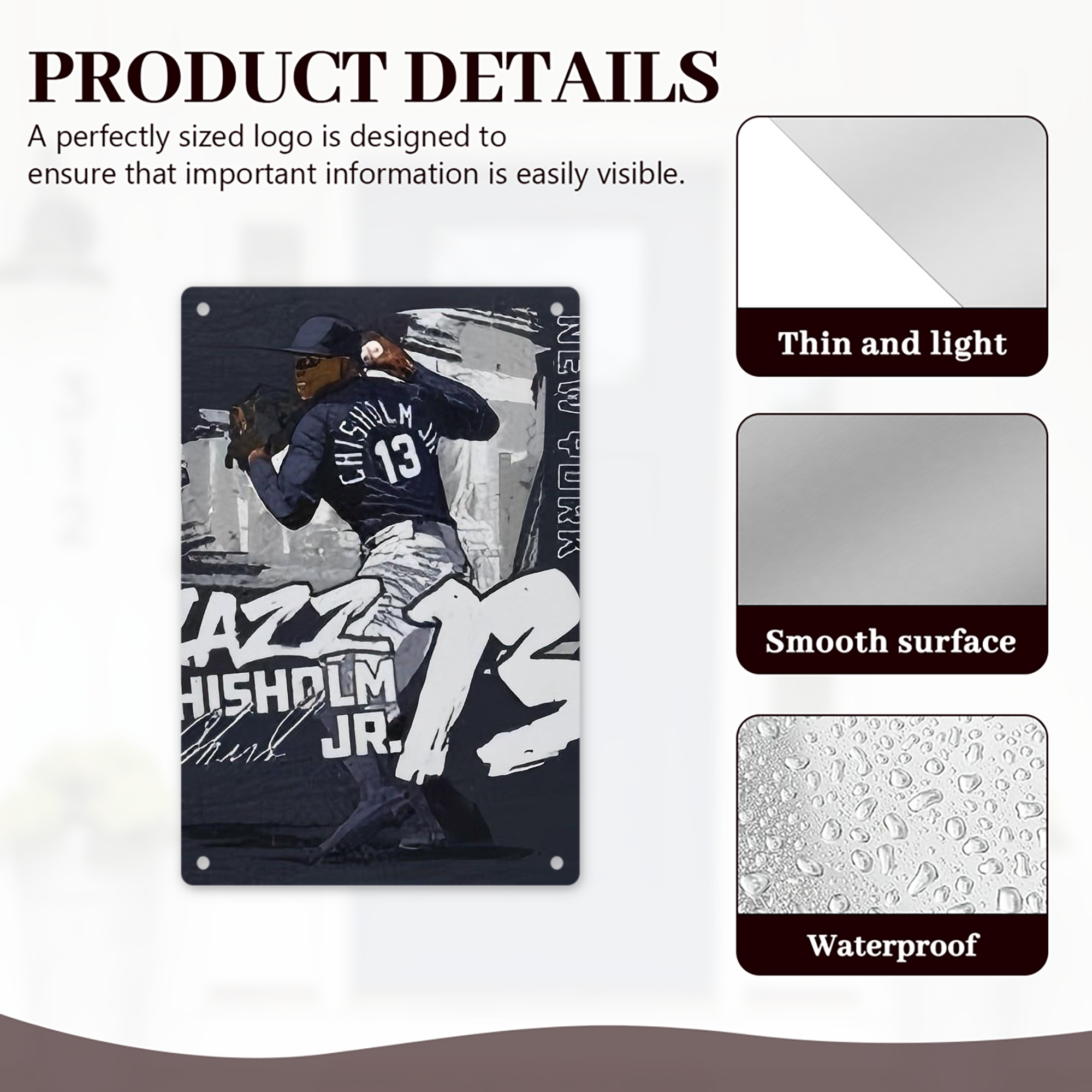 Jazz Chisholm Jr. 61 8x12inch Vertical Aluminum Sign - Durable Fade-Resistant Indoor/Outdoor Safety & Information Plaque For Office, Hotel, Restaurant, Bar, Public Spaces