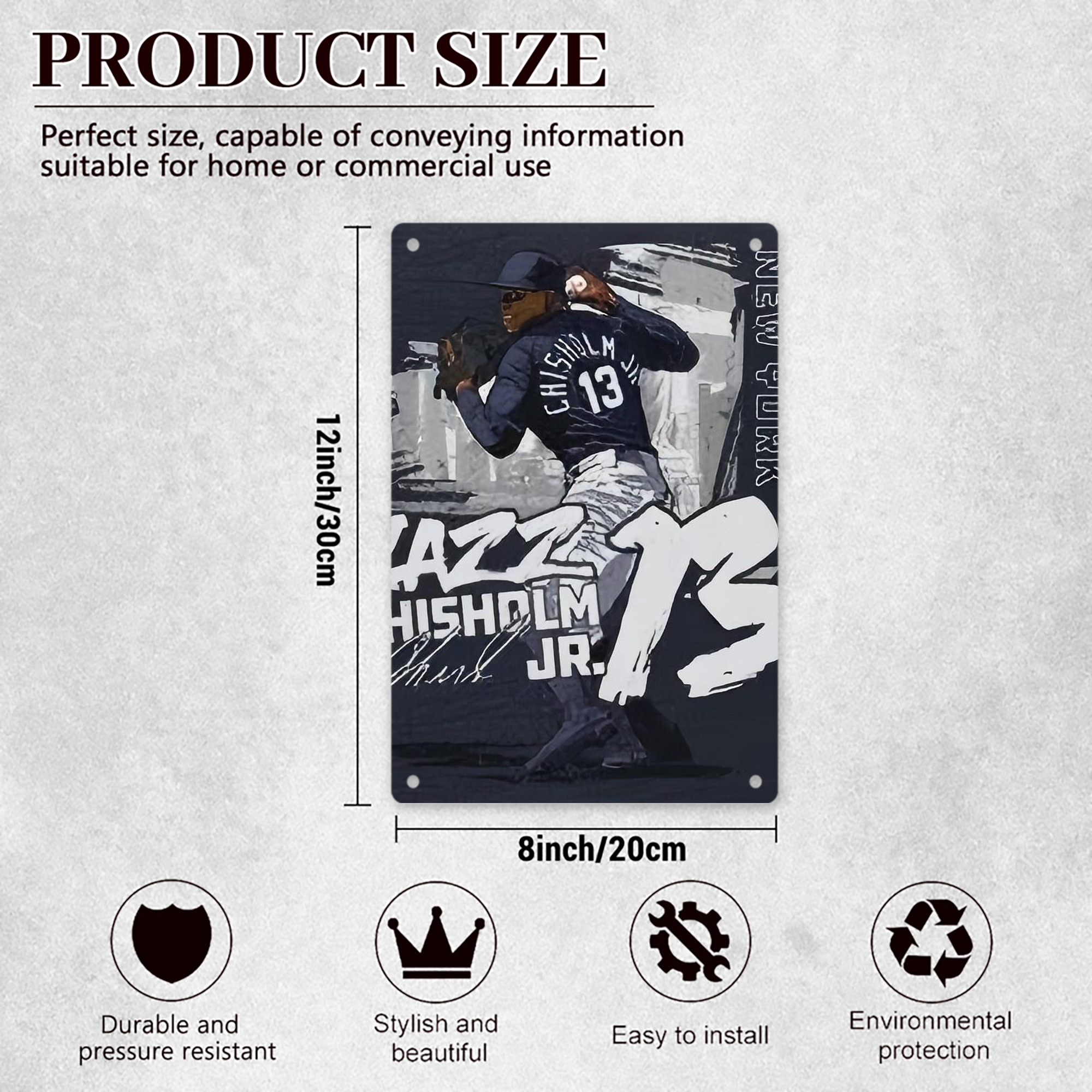 Jazz Chisholm Jr. 61 8x12inch Vertical Aluminum Sign - Durable Fade-Resistant Indoor/Outdoor Safety & Information Plaque For Office, Hotel, Restaurant, Bar, Public Spaces