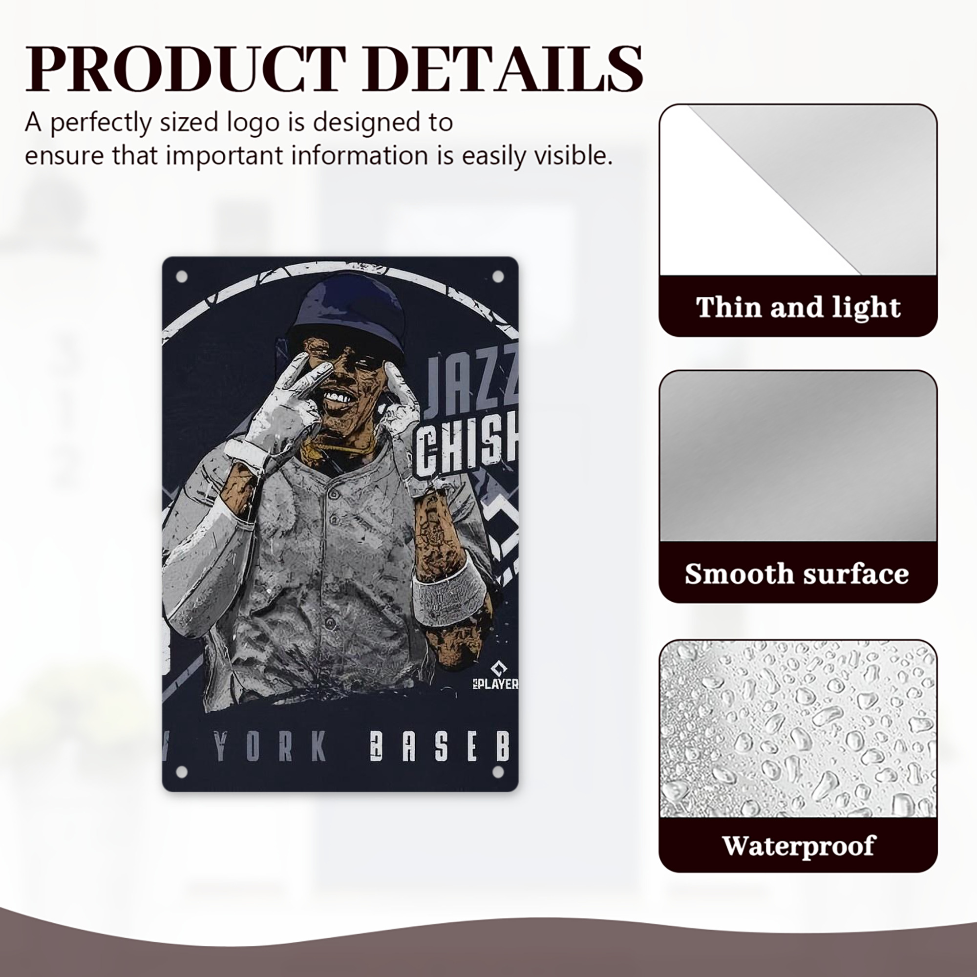 Jazz Chisholm Jr. 65 8x12inch Vertical Aluminum Sign - Durable Fade-Resistant Indoor/Outdoor Safety & Information Plaque For Office, Hotel, Restaurant, Bar, Public Spaces