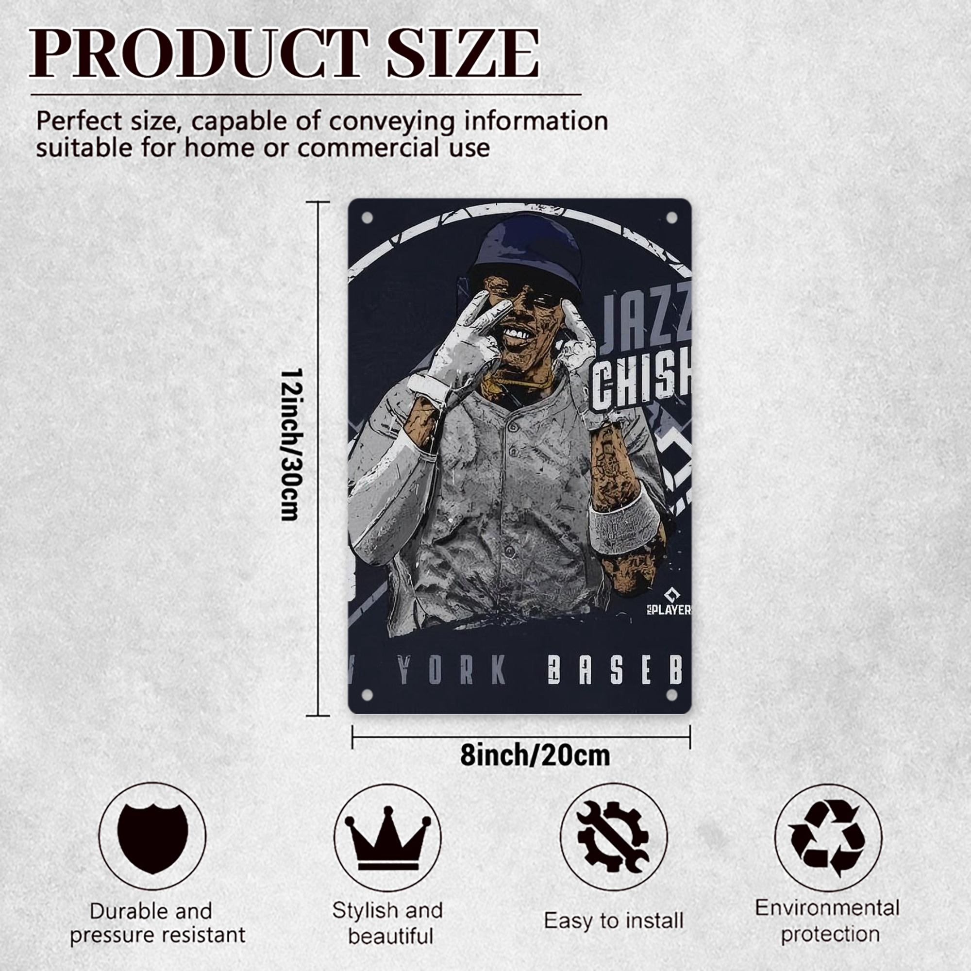 Jazz Chisholm Jr. 65 8x12inch Vertical Aluminum Sign - Durable Fade-Resistant Indoor/Outdoor Safety & Information Plaque For Office, Hotel, Restaurant, Bar, Public Spaces