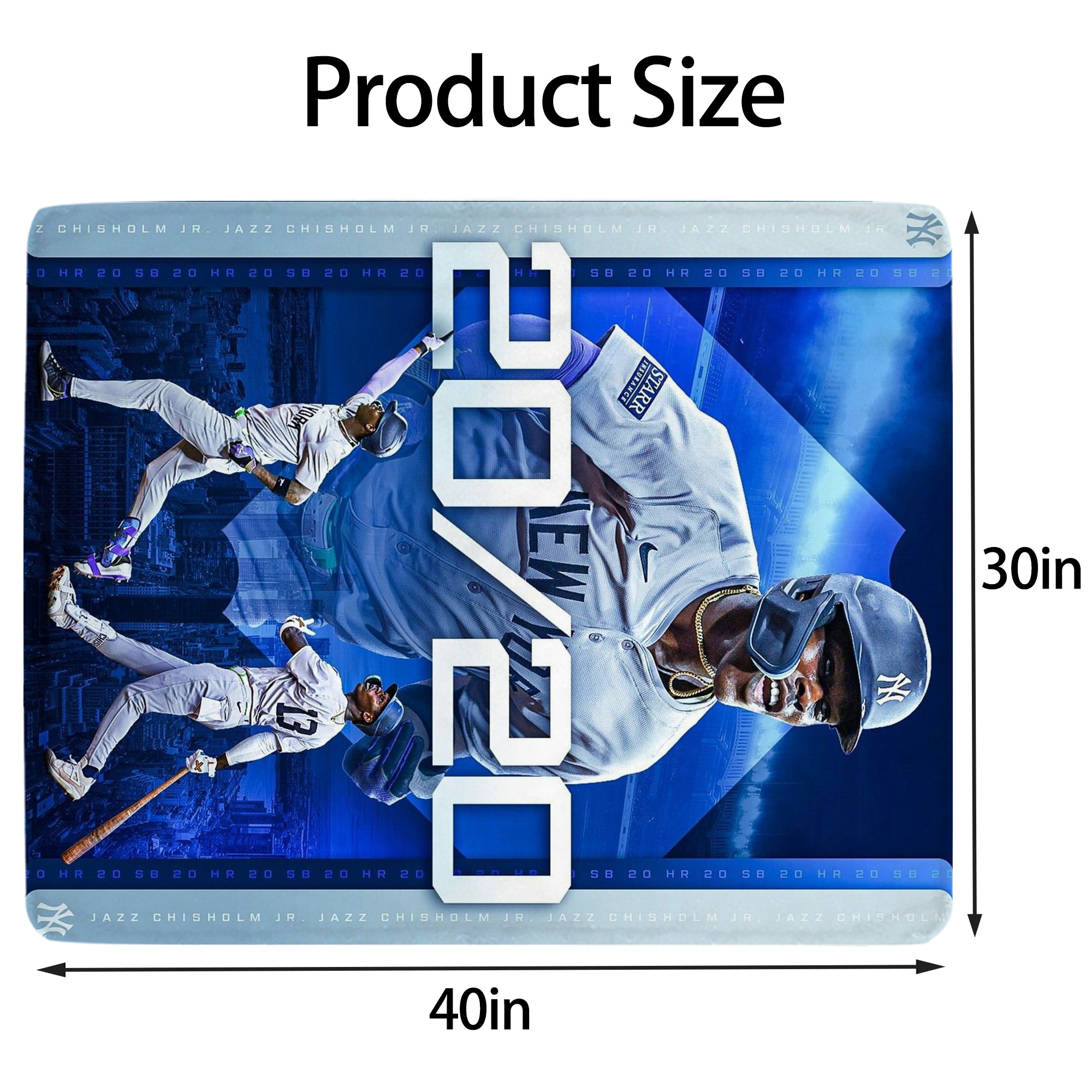 Jazz Chisholm Jr. 34 Soft Plush Fleece Blanket 30x40 Inch - 300GSM Flannel, Ultra Soft & Warm, Lightweight & Durable, Perfect For Kids, Adults, Couch, Bed, Camping, Travel, Gift For Family & Friends