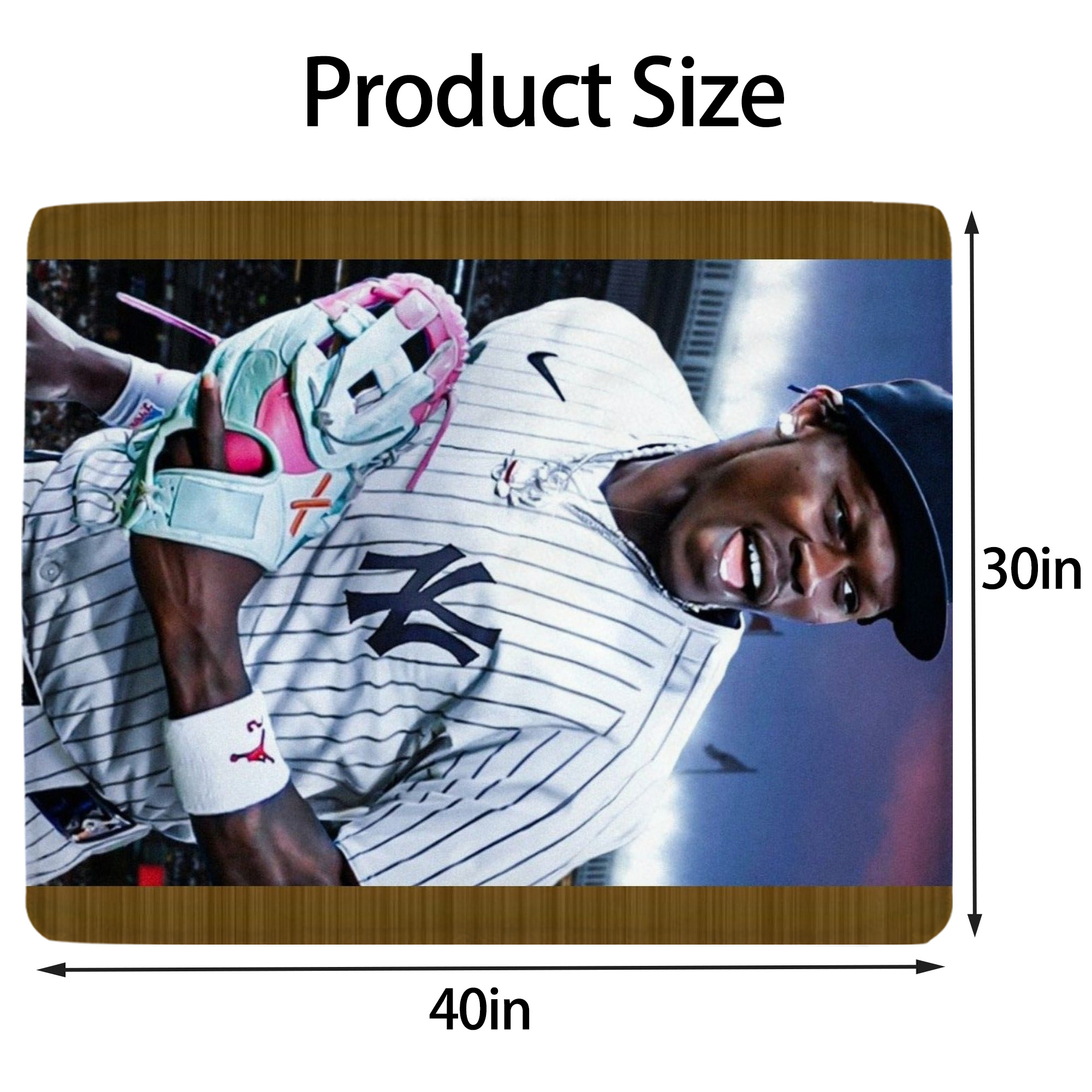 Jazz Chisholm Jr. 44 Soft Plush Fleece Blanket 30x40 Inch - 300GSM Flannel, Ultra Soft & Warm, Lightweight & Durable, Perfect For Kids, Adults, Couch, Bed, Camping, Travel, Gift For Family & Friends