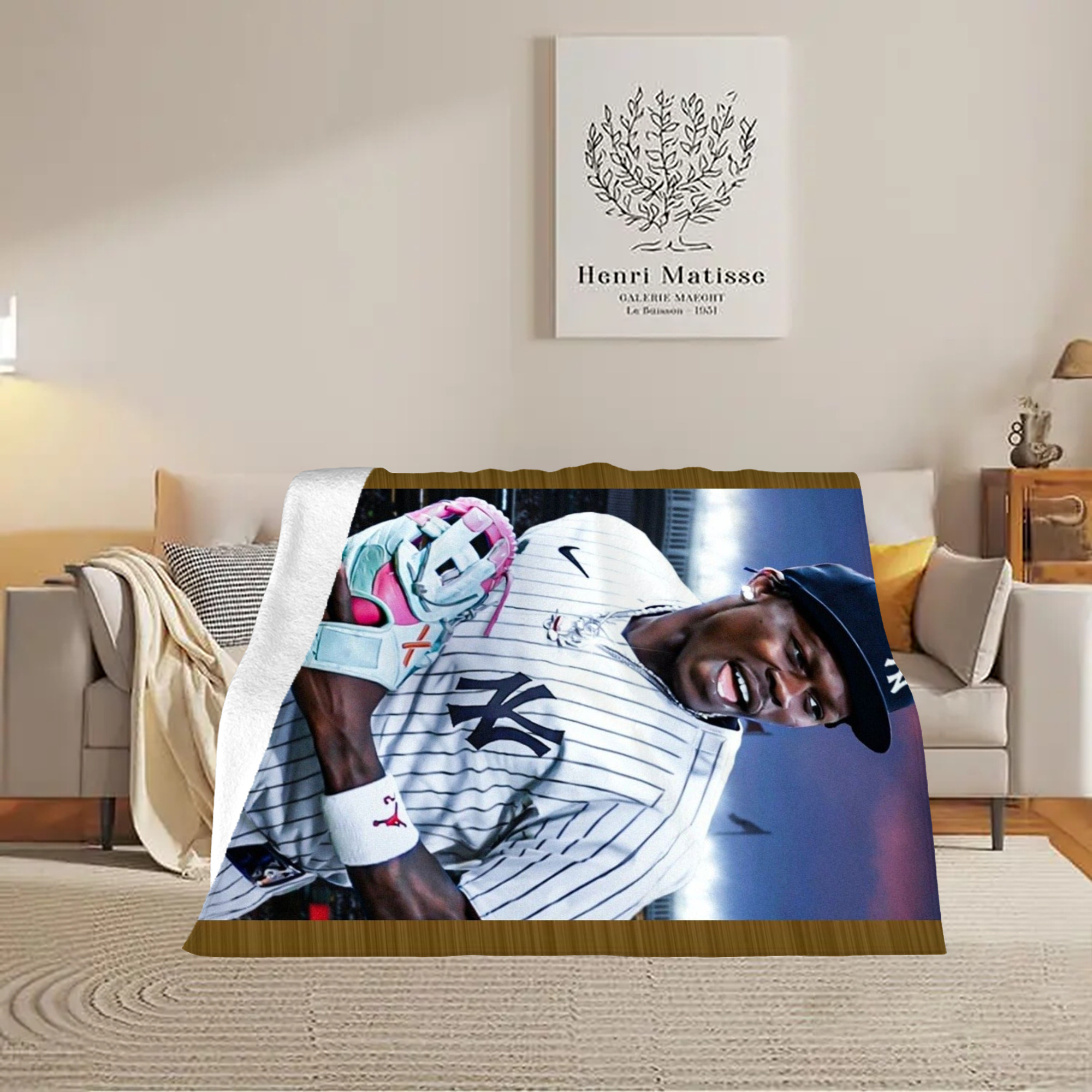 Jazz Chisholm Jr. 44 Soft Plush Fleece Blanket 30x40 Inch - 300GSM Flannel, Ultra Soft & Warm, Lightweight & Durable, Perfect For Kids, Adults, Couch, Bed, Camping, Travel, Gift For Family & Friends