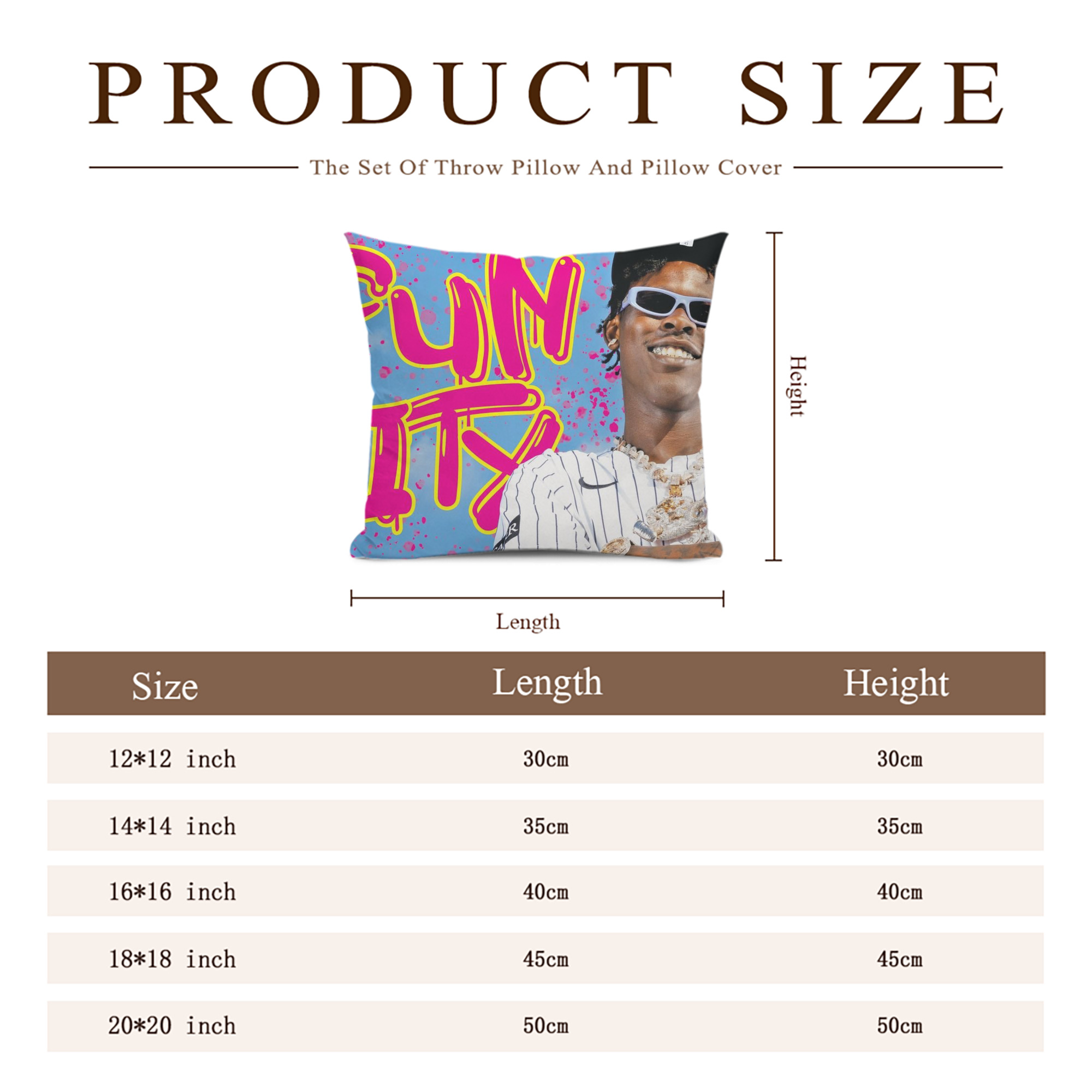 Jazz Chisholm Jr. 66 Soft Polyester Pillow Cover With Insert – Double-Sided Design, Invisible Zipper, Durable & Breathable – Easy Care Cushion Set