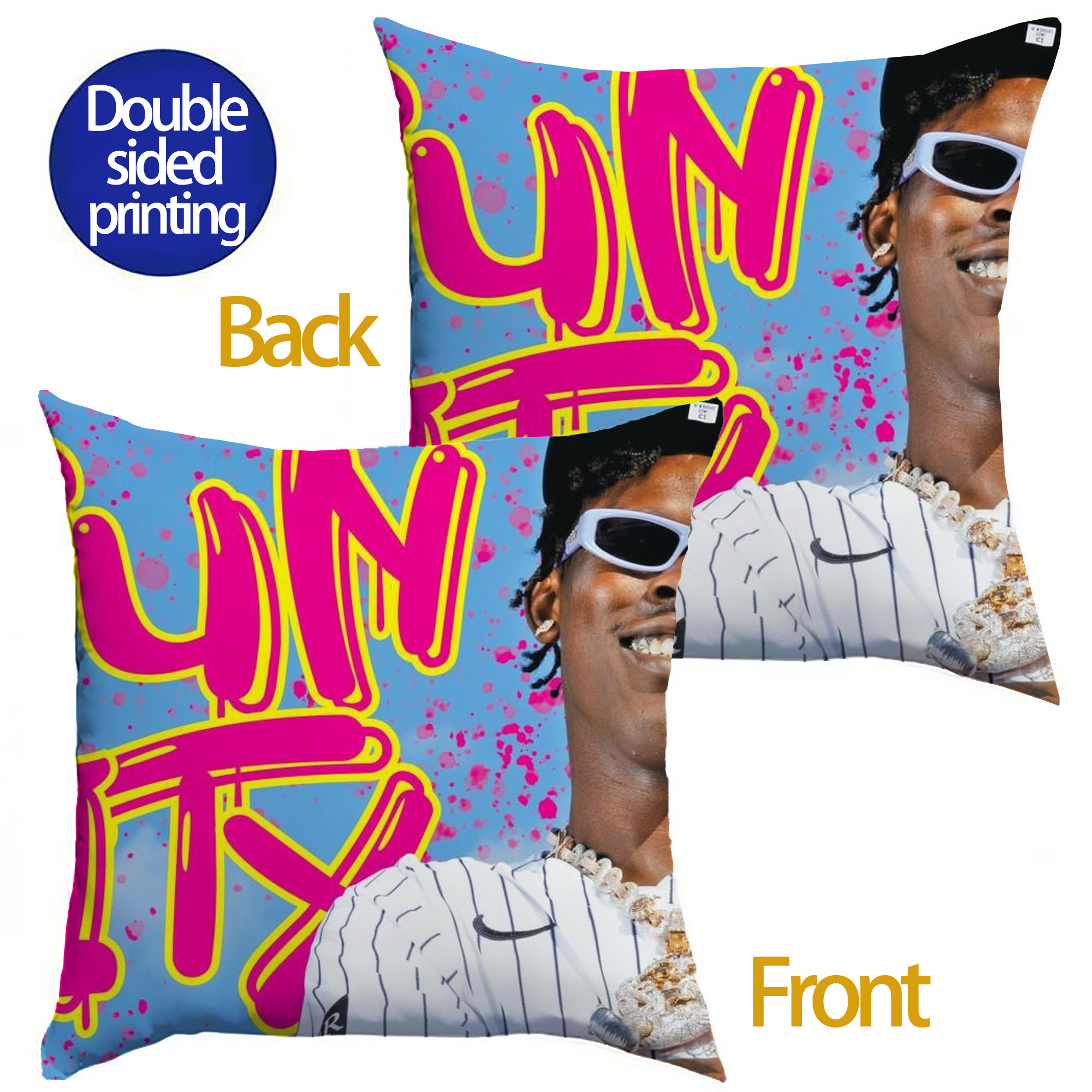 Jazz Chisholm Jr. 66 Soft Polyester Pillow Cover With Insert – Double-Sided Design, Invisible Zipper, Durable & Breathable – Easy Care Cushion Set