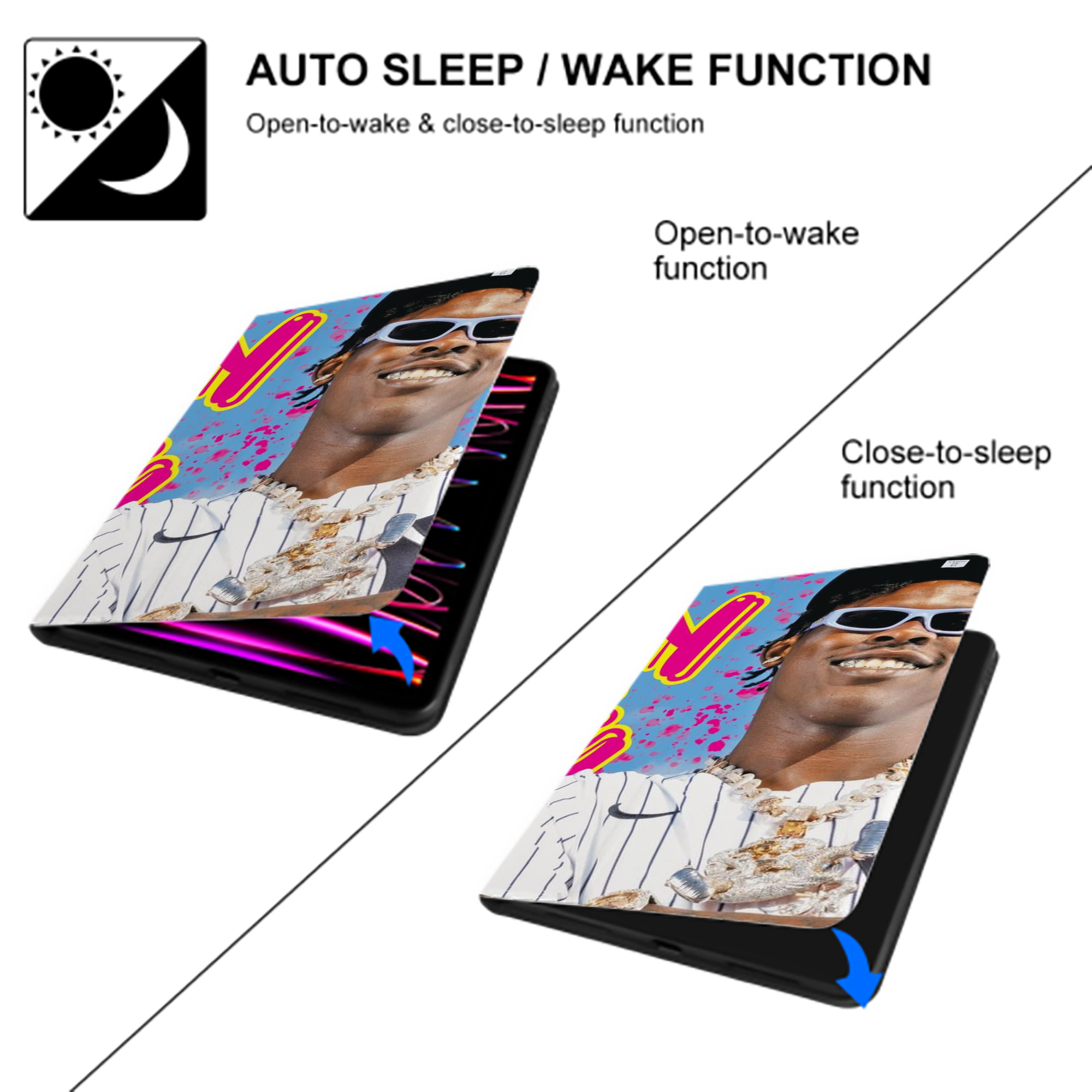 Jazz Chisholm Jr. 66 IPad Case Without Pencil Slot – Book-Style Cover With PU Leather & TPU – Slim, Durable, Scratch-Resistant, Full Protection & Easy Access