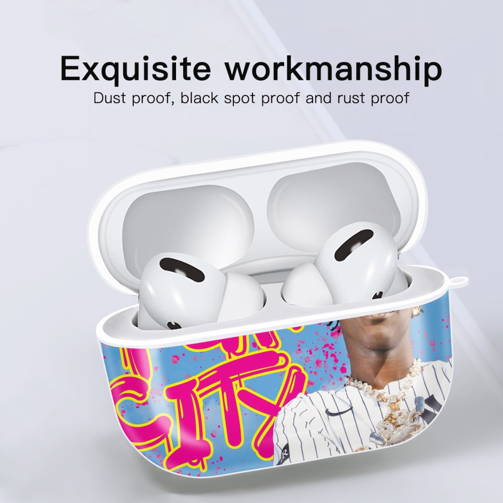 Jazz Chisholm Jr. 66 AirPods Pro Hard Case White With Keychain, Durable Flexible PC, Precise Cutouts, Anti-Fingerprint, Yellowing & Scratch Resistant, Full Protection, Washable