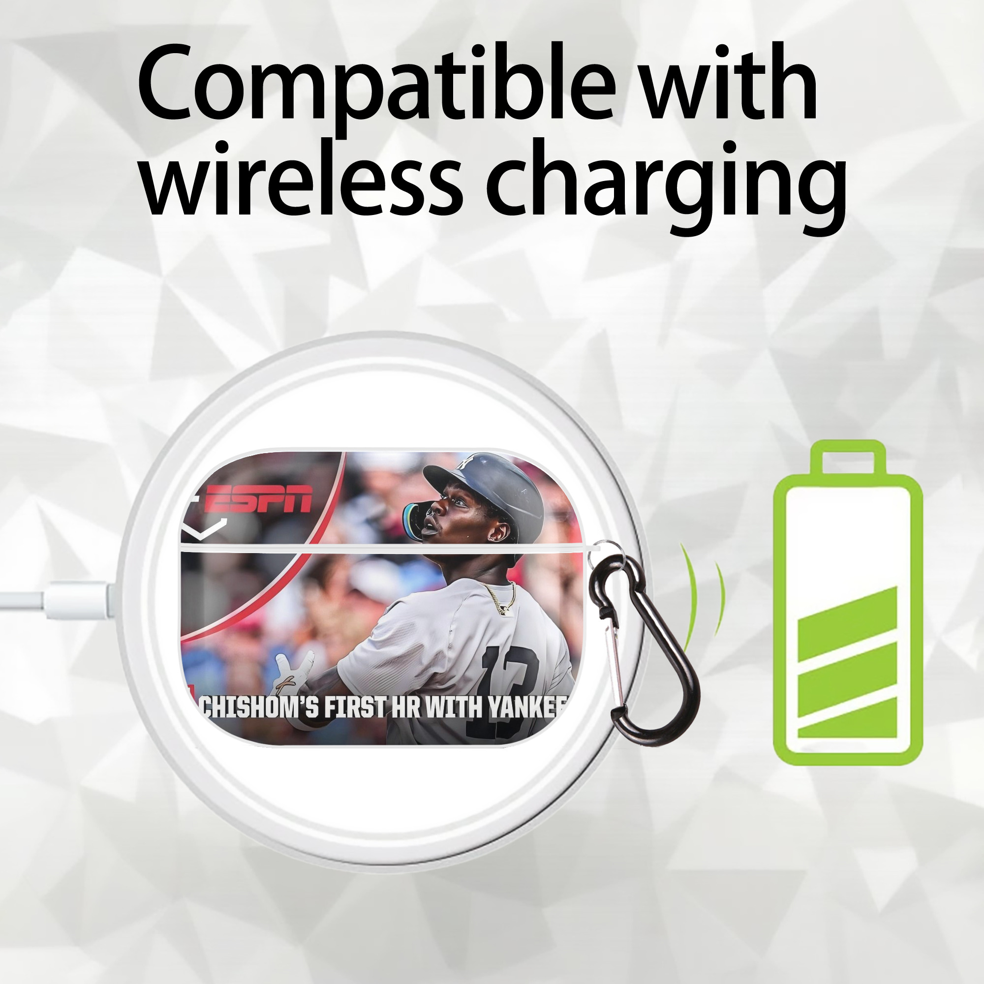 Jazz Chisholm Jr. 69 AirPods Pro Hard Case White With Keychain, Durable Flexible PC, Precise Cutouts, Anti-Fingerprint, Yellowing & Scratch Resistant, Full Protection, Washable