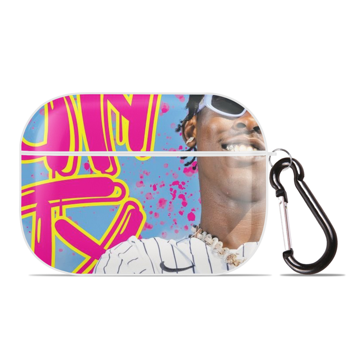 Jazz Chisholm Jr. 66 AirPods Pro Hard Case White With Keychain, Durable Flexible PC, Precise Cutouts, Anti-Fingerprint, Yellowing & Scratch Resistant, Full Protection, Washable