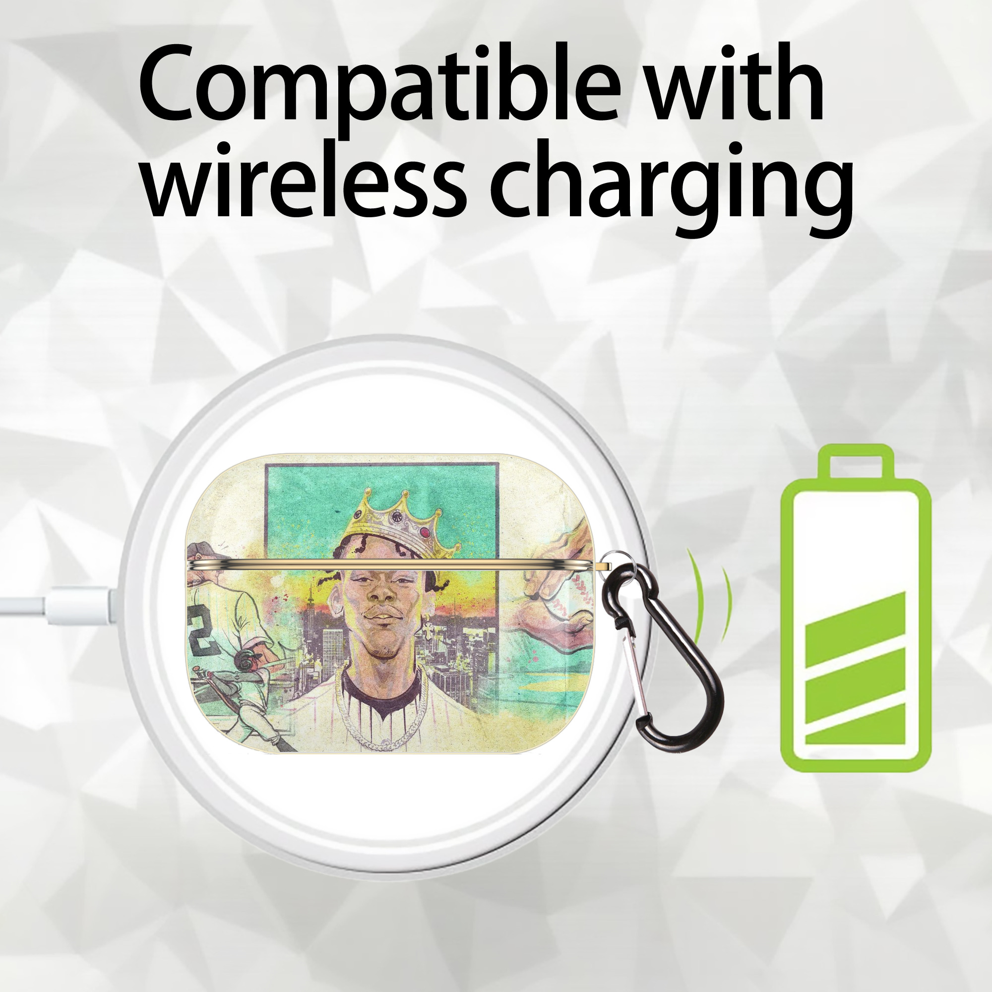 Jazz Chisholm Jr. 68 Luxury Gold AirPods Pro Case With Keychain, Flexible PC Material, Full Protection, Precise Cutouts, Anti-Fingerprint, Washable, Durable Design