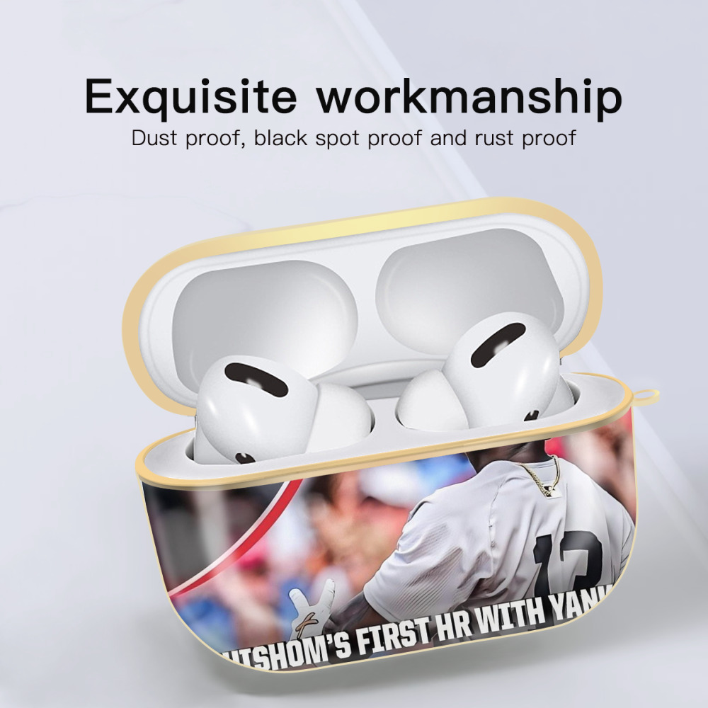 Jazz Chisholm Jr. 69 Luxury Gold AirPods Pro Case With Keychain, Flexible PC Material, Full Protection, Precise Cutouts, Anti-Fingerprint, Washable, Durable Design