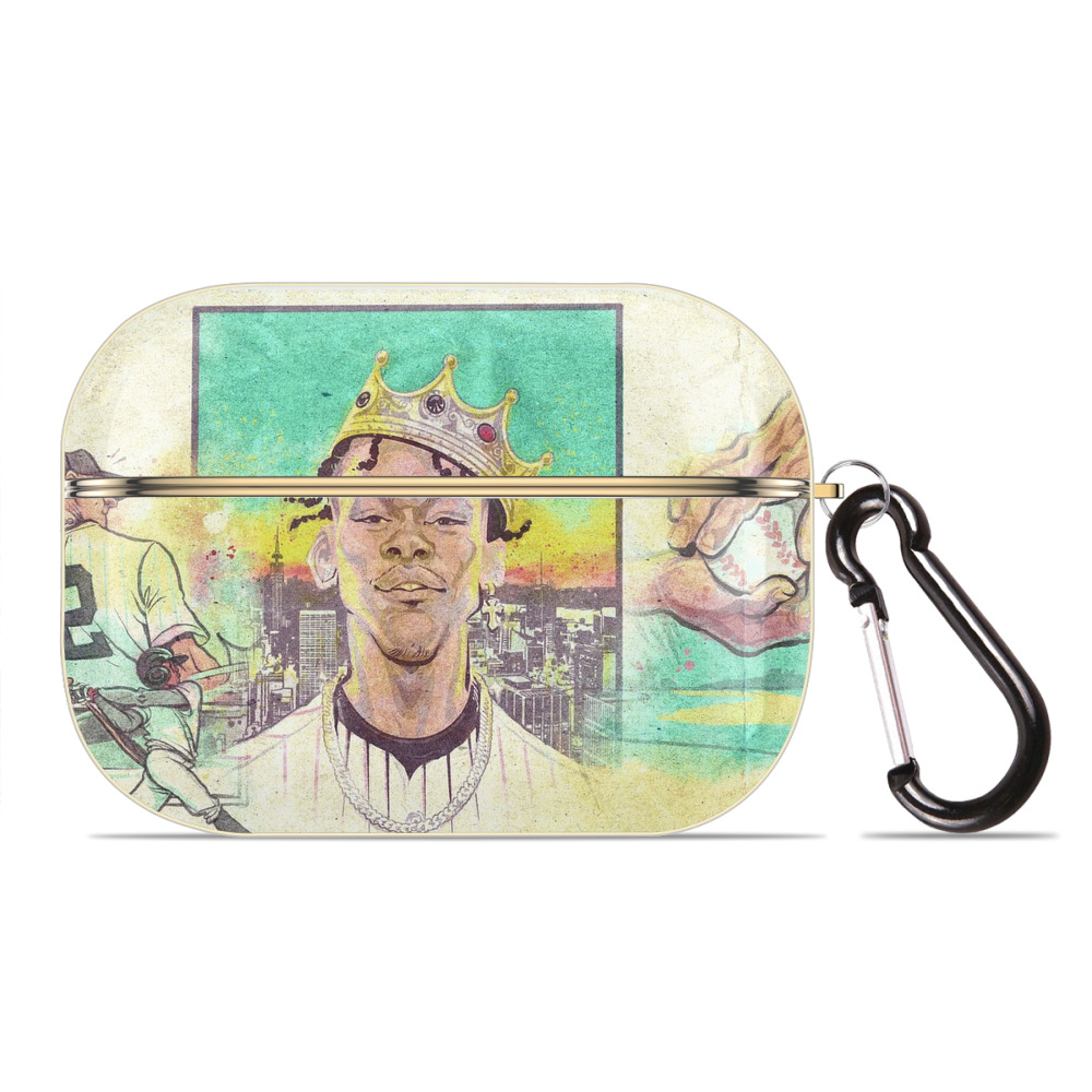 Jazz Chisholm Jr. 68 Luxury Gold AirPods Pro Case With Keychain, Flexible PC Material, Full Protection, Precise Cutouts, Anti-Fingerprint, Washable, Durable Design