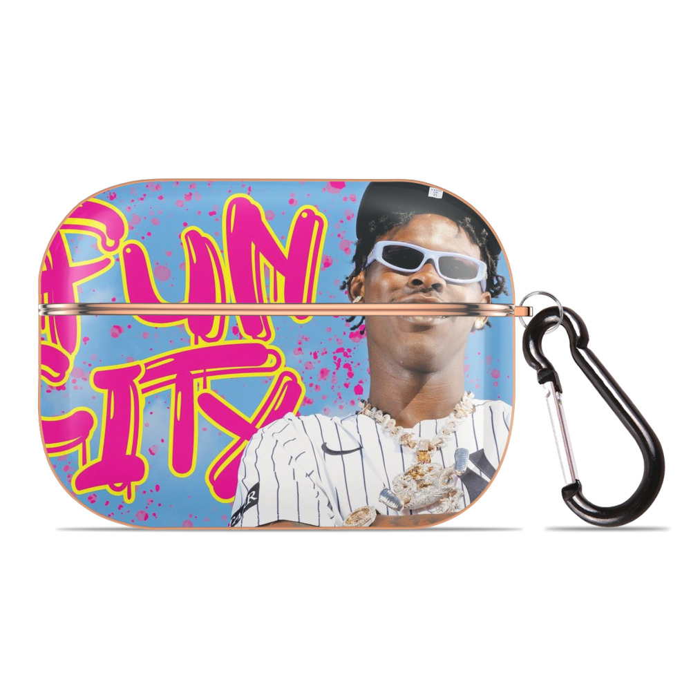 Jazz Chisholm Jr. 66 AirPods Pro Protective Case Rose Gold, Flexible PC Material, Precise Fit, Anti-Slip Cover, Full Protection, Fingerprint Resistant, Washable With Keychain