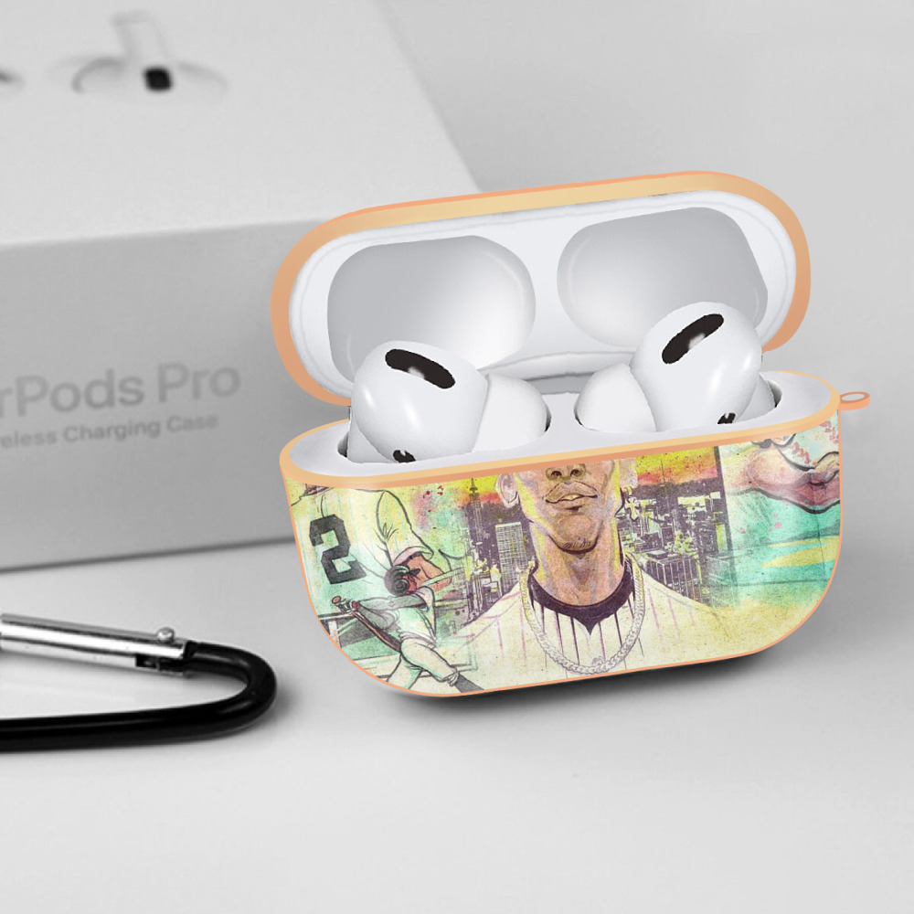 Jazz Chisholm Jr. 68 AirPods Pro Protective Case Rose Gold, Flexible PC Material, Precise Fit, Anti-Slip Cover, Full Protection, Fingerprint Resistant, Washable With Keychain