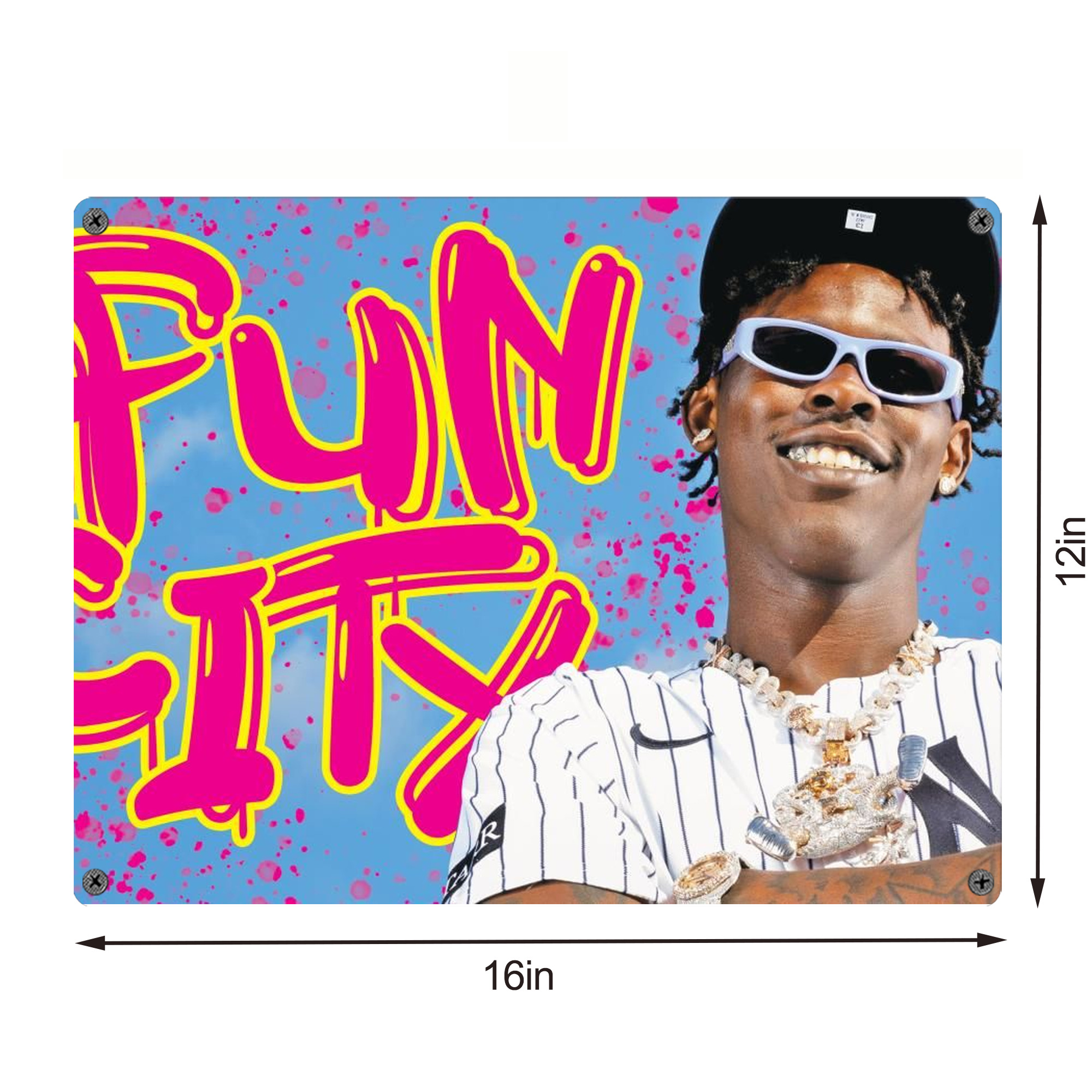 Jazz Chisholm Jr. 66 Vintage Metal Tin Sign 16x12 – Full-Print Iron Wall Decor – Durable, Fade-Resistant – Easy To Hang – Ideal For Home, Bar, Kitchen & Office Decor