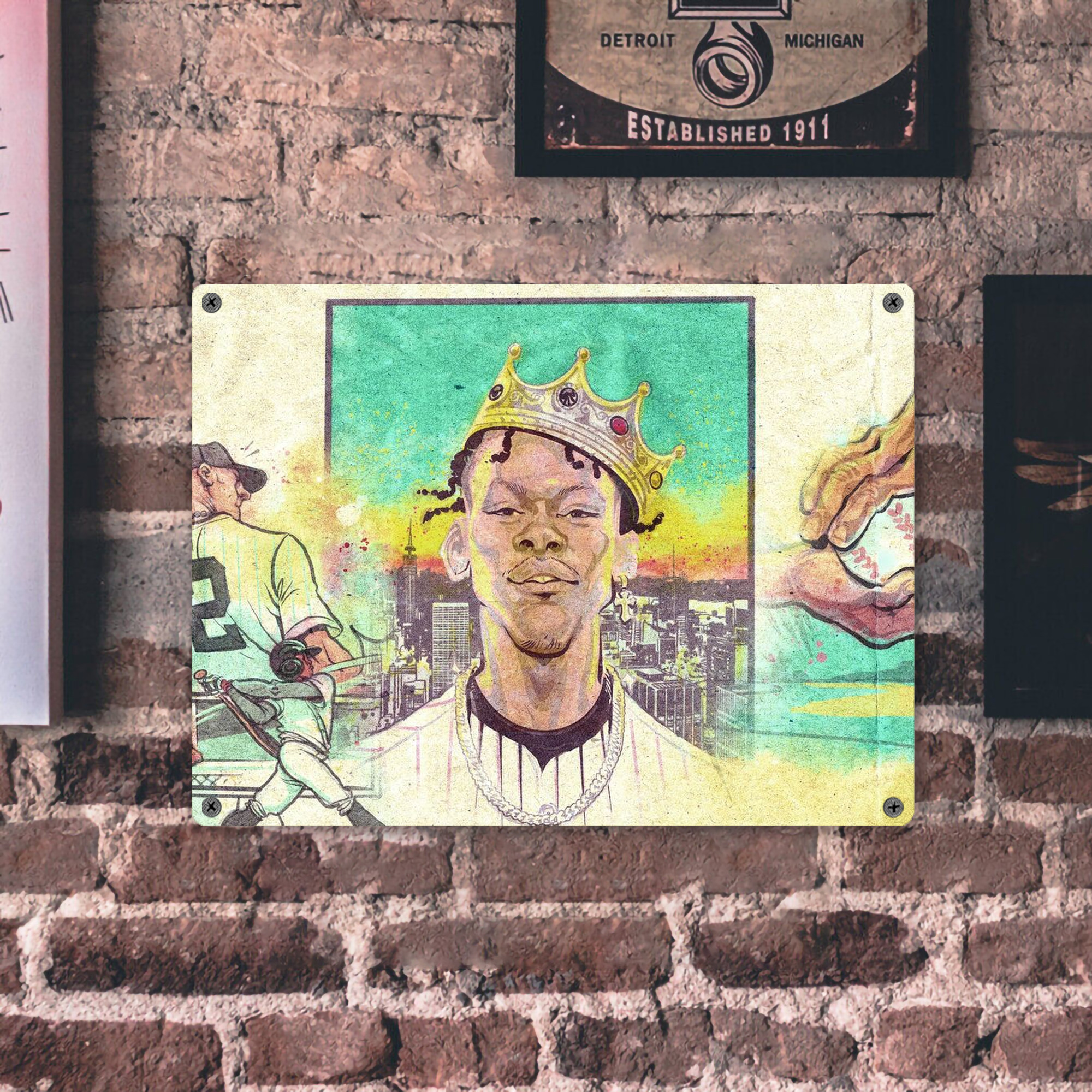 Jazz Chisholm Jr. 68 Vintage Metal Tin Sign 16x12 – Full-Print Iron Wall Decor – Durable, Fade-Resistant – Easy To Hang – Ideal For Home, Bar, Kitchen & Office Decor