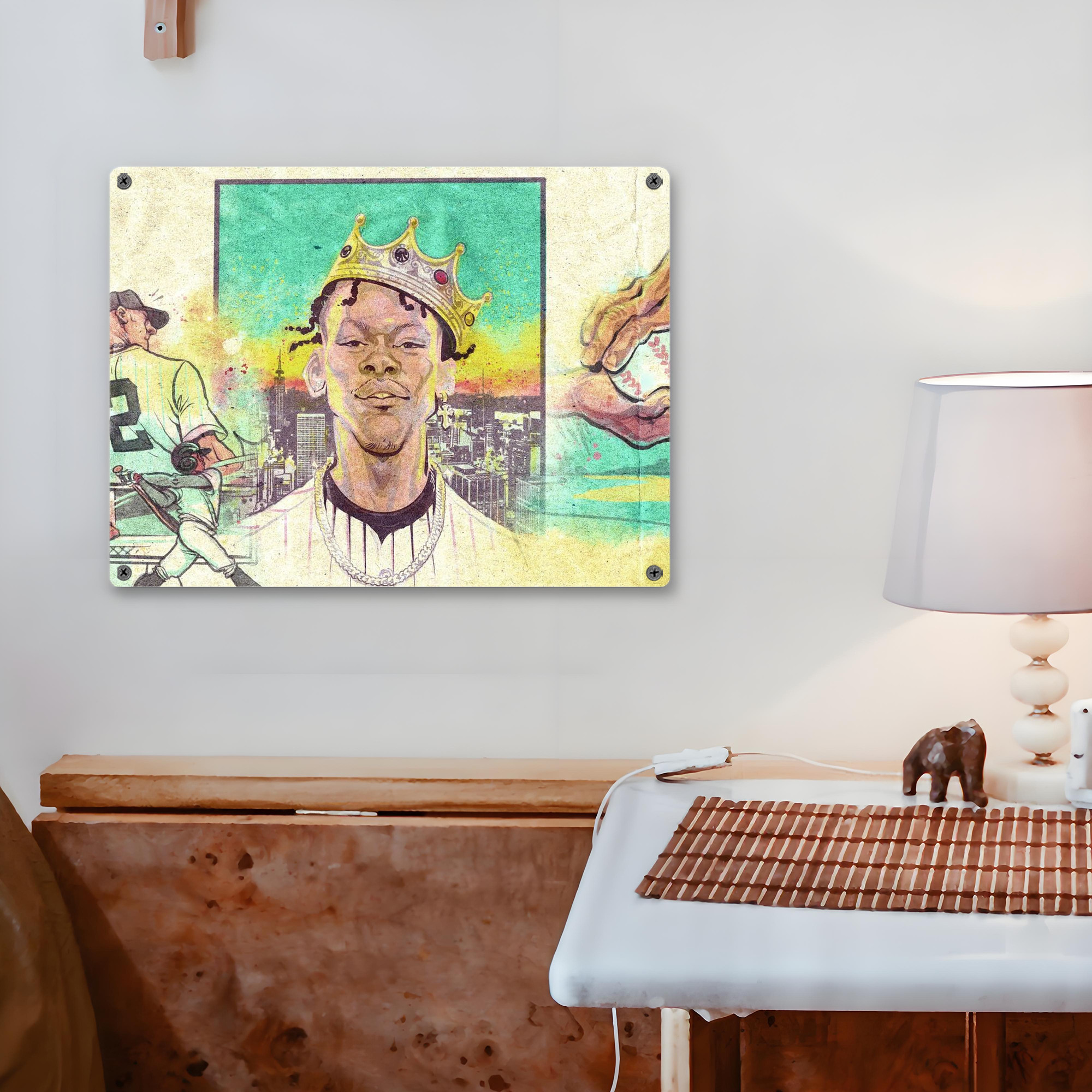 Jazz Chisholm Jr. 68 Vintage Metal Tin Sign 16x12 – Full-Print Iron Wall Decor – Durable, Fade-Resistant – Easy To Hang – Ideal For Home, Bar, Kitchen & Office Decor